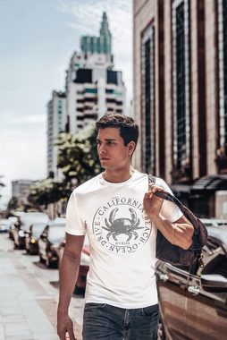 Neverless Print-Shirt Herren T-Shirt California Beach Crab Krabbe Krebs Ocean Drive Sommer Fashion Streetstyle Neverless® mit Print