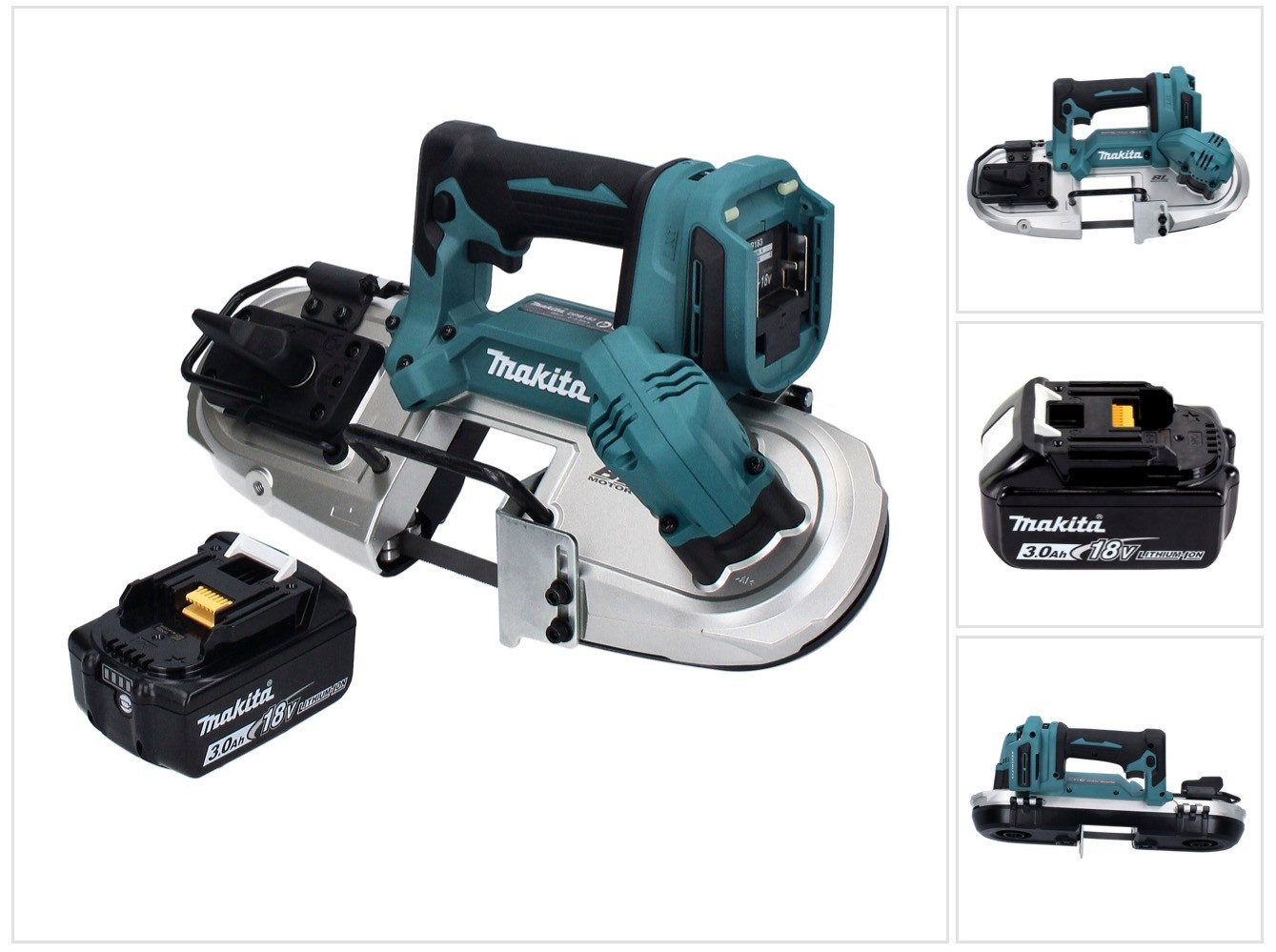 Makita Bandsäge DPB 183 F1 Akku Bandsäge 18 V 66 mm Brushless + 1x Akku 3,0 Ah - ohne