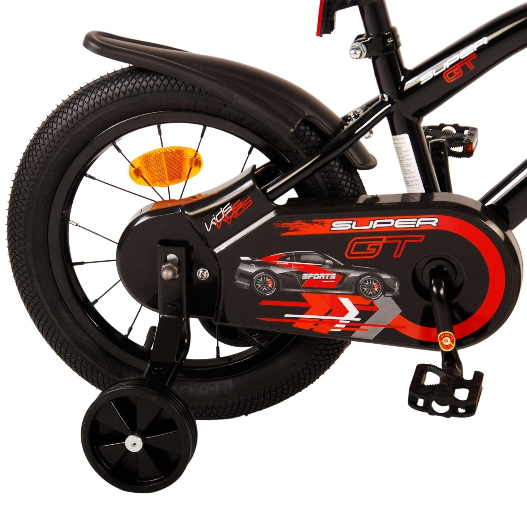Volare Kinderfahrrad Super GT - Jungen - verschieden Größen und Farben - Rücktrittbremse, bis 60 kg, 85% zusammengebaut, 12, 14 oder 16 Zoll, 3 - 4,5Jahre
