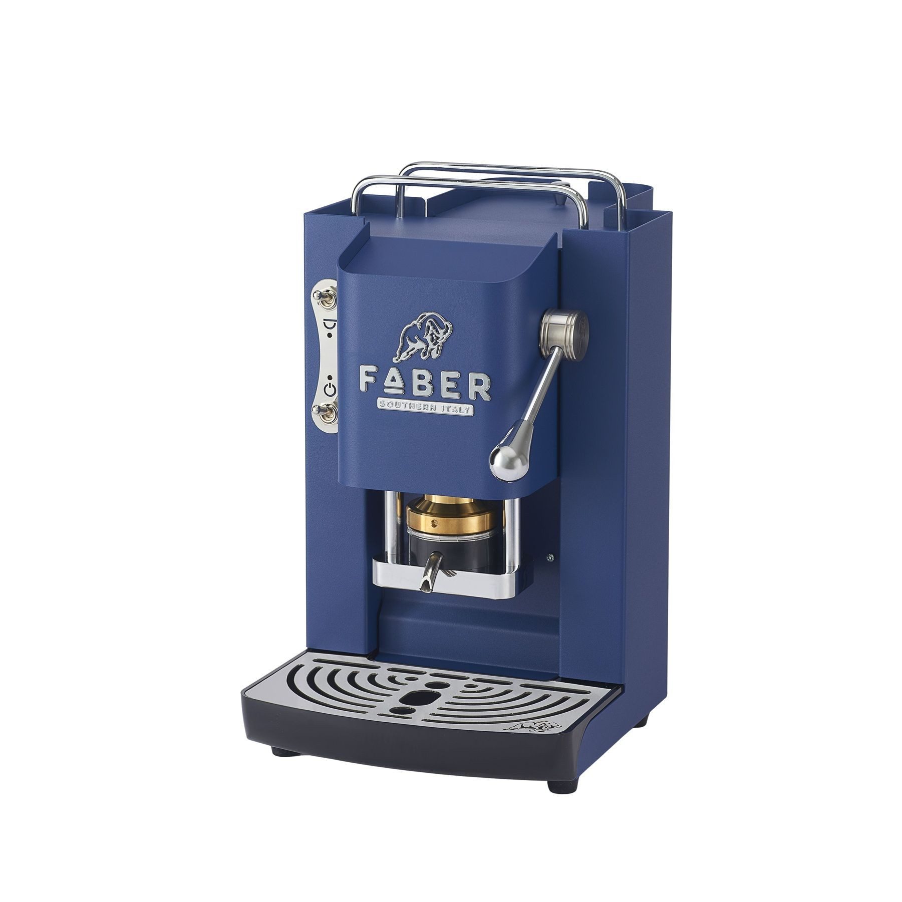 Faber Coffee Machines Kaffeepadmaschine Pro Deluxe 3.0 Chrom Espressomaschine, 44mm ESE Pads, Chrom-Details mit hochwertigem 3D-Logo