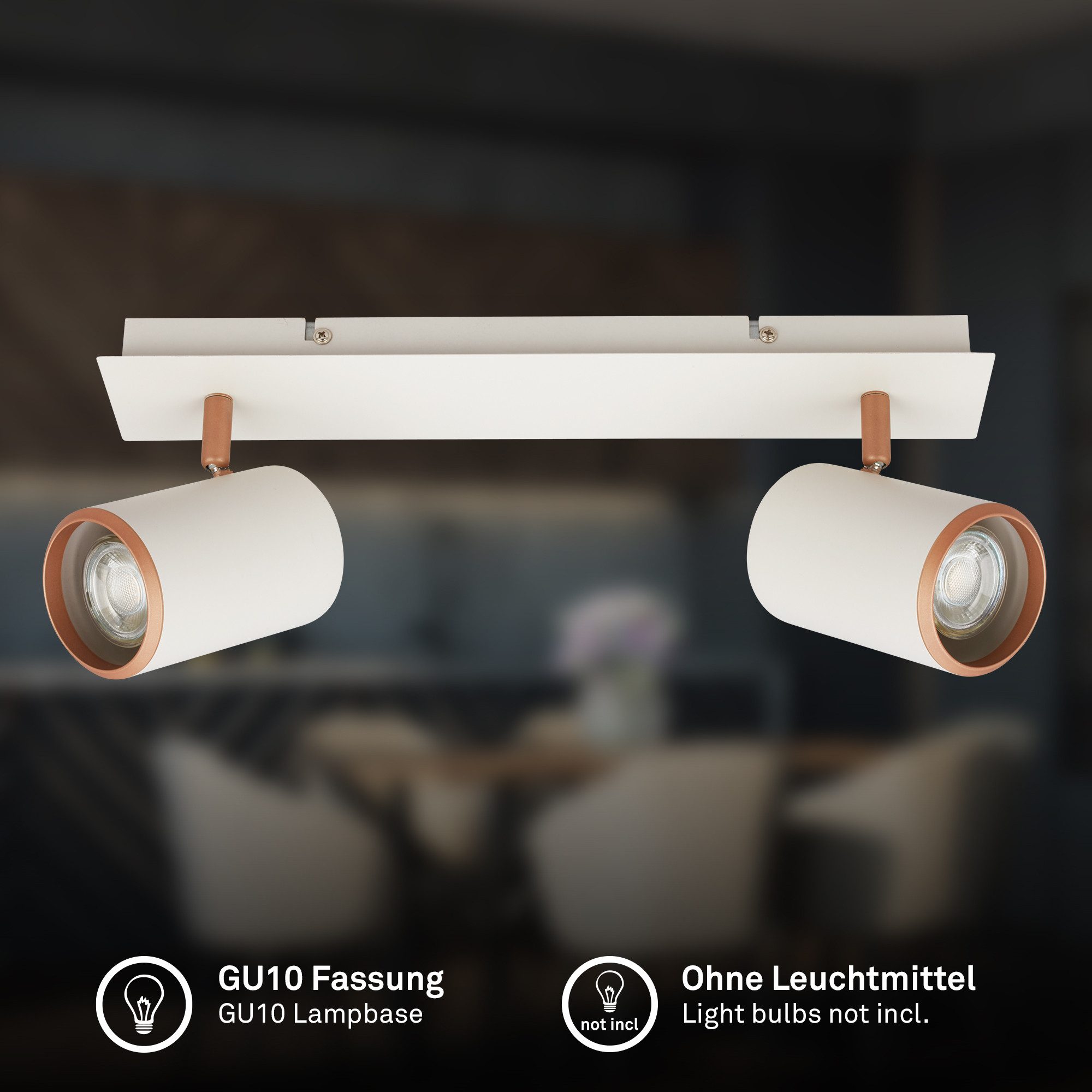 Briloner Leuchten LED Deckenspot Deckenlampe modern Spotleuchte LED schwenkbar, 2-flammig, ohne Leuchtmittel