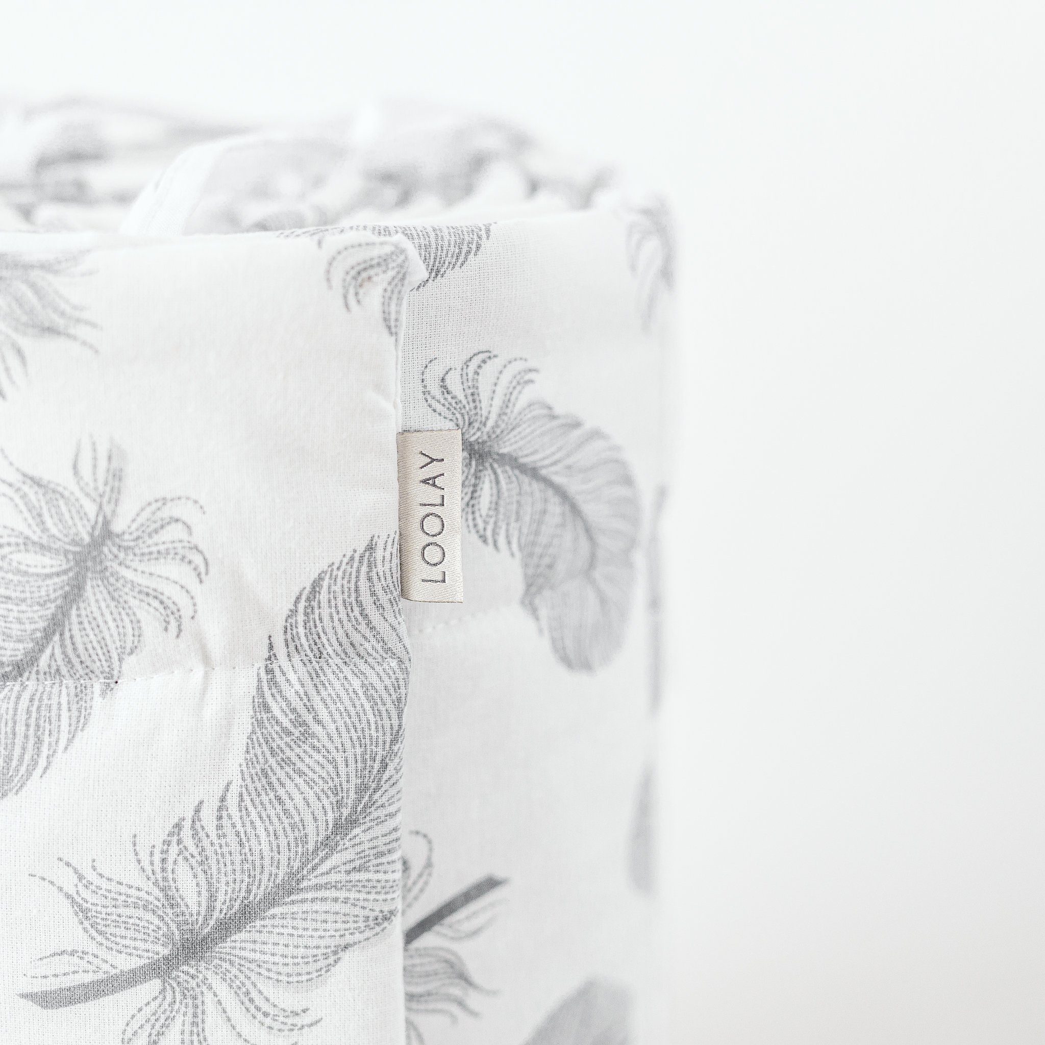 Loolay Bettnestchen GRAU WEIß Baumwolle BETTUMRANDUNG Babybett 420, 360, 210, 180 x 30cm, (Babyausstattung Babynest Kopfschutz Kantenschutz Baby, 100% Baumwolle – Bild 4 von 5