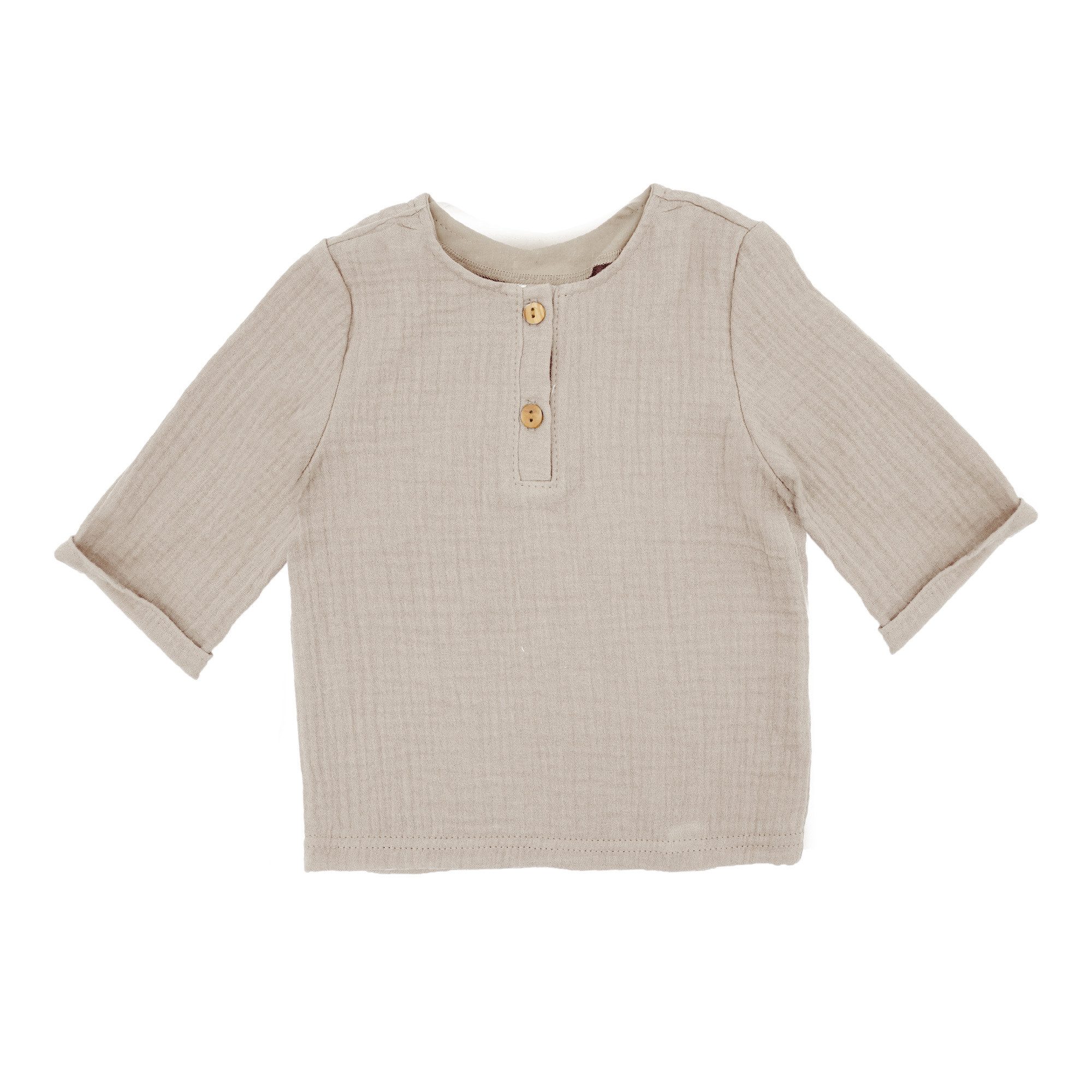T-Shirt GOTS BABY BOY-Hemd, 3/4 Arm Musselin