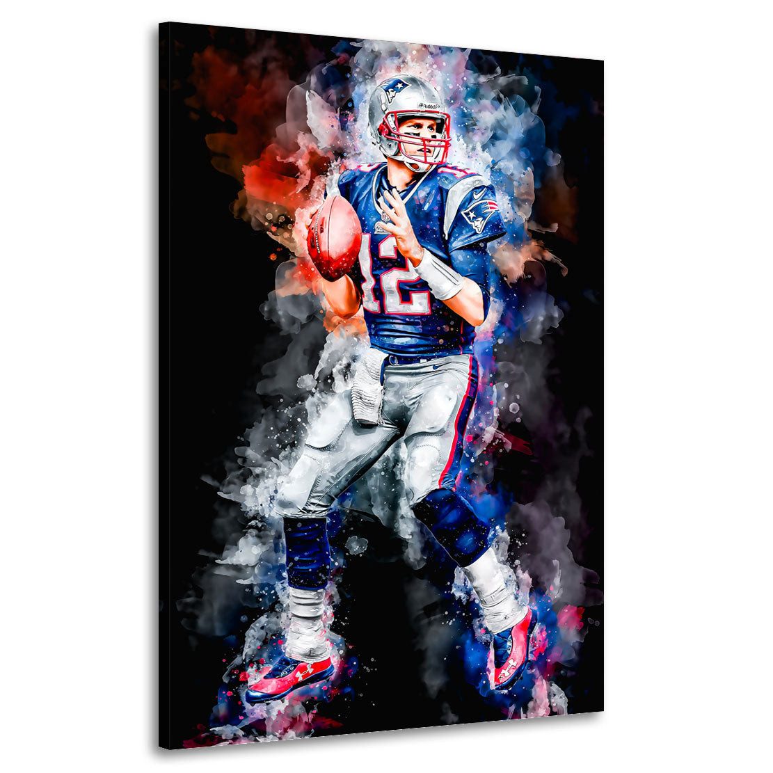 Artedinoi Leinwandbild Sport American Football Brady Style Wandbild Leinwandbild Deko Kunst, American-Football-Spieler