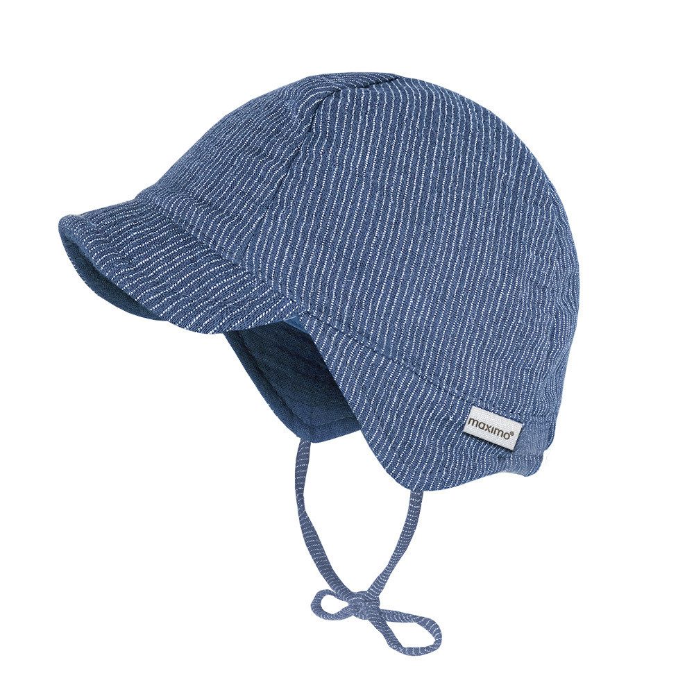 MAXIMO Schirmmütze GOTS BABY-Schildmütze Musselin, Band, Futter, UV (1-St) Musselin