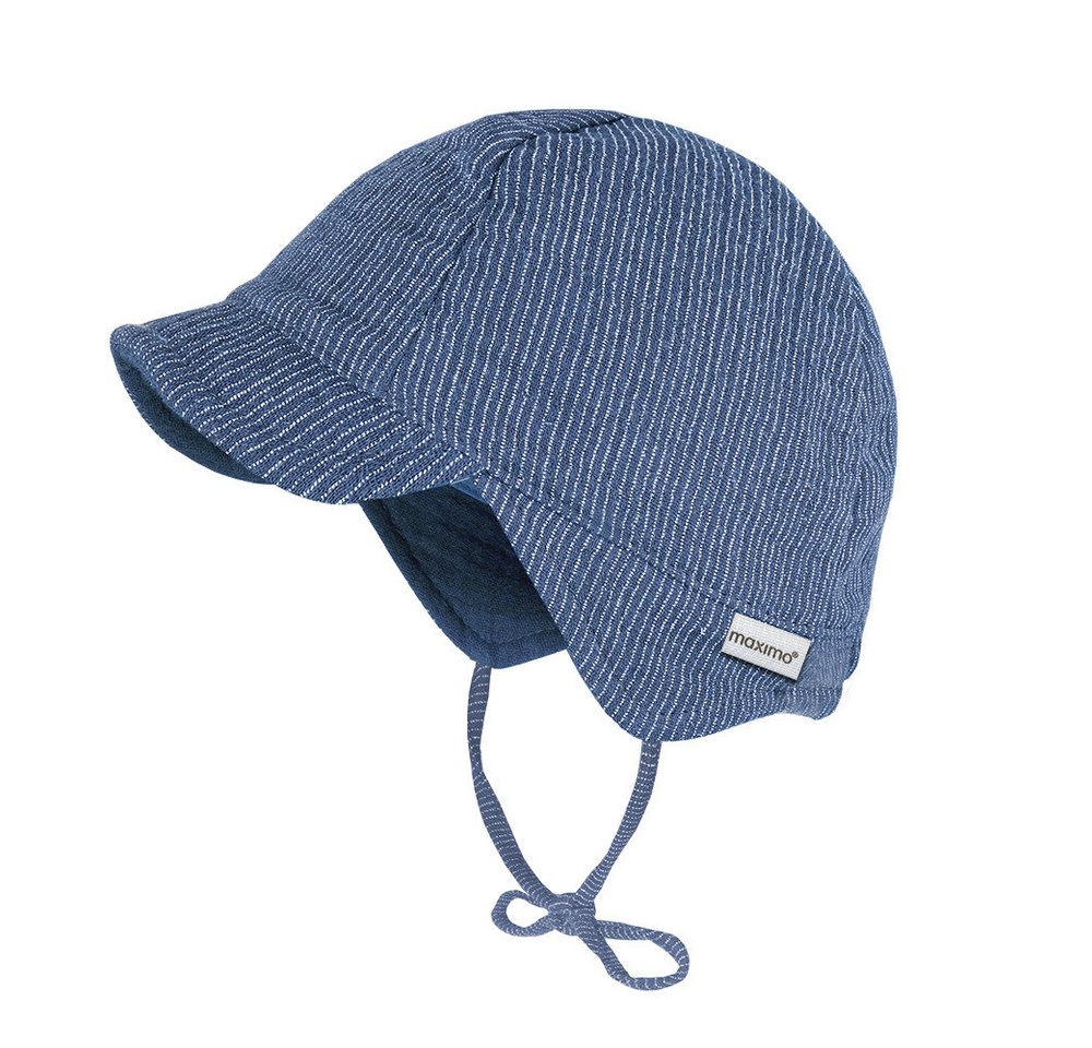 MAXIMO Schirmmütze GOTS BABY-Schildmütze Musselin, Band, Futter, UV (1-St) Musselin