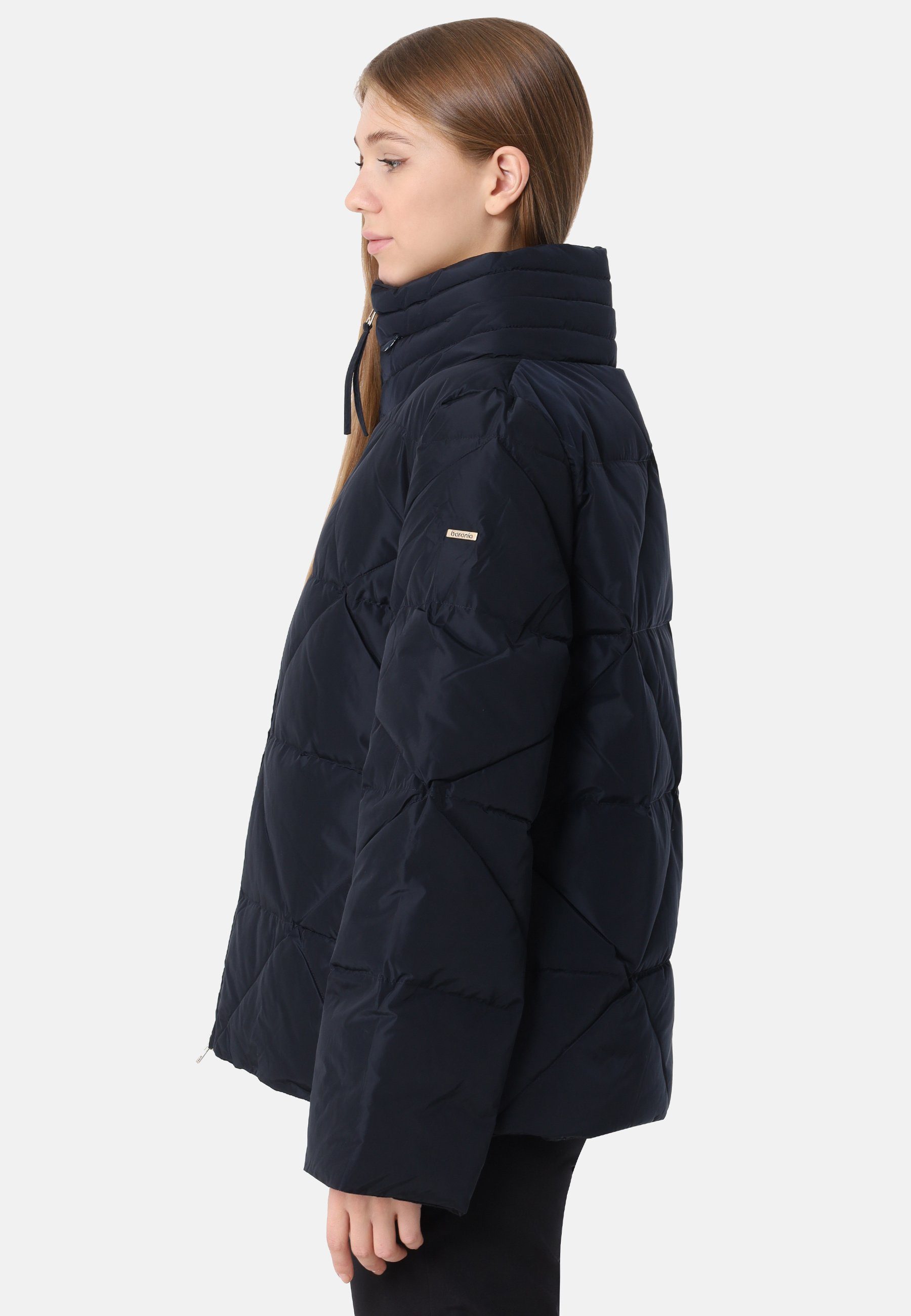 Im Farbe baronia Steppjacke Stehkragen, Kapuze Damen Steppjacke Navy Fake-down, Mit