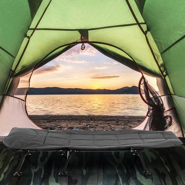 KOMFOTTEU Campingliege Angelliege klappbar bis 200kg belastbar