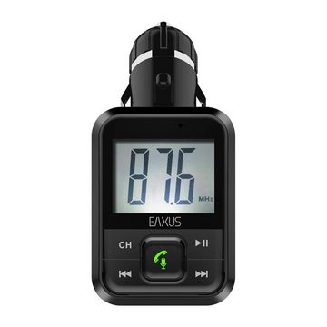 EAXUS Bluetooth FM-Transmitter für Wiedergabe Smartphone -> Autoradio, KFZ-Transmitter Bluetooth, USB-Sticks, 3,5-mm-Klinke, microSD, Mit Freisprechfunktion und USB-Anschluss zum Laden