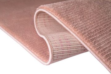 Teppich Teppich Wohnzimmerteppich Läufer uni rosa, Carpetia, rechteckig, Höhe: 13 mm