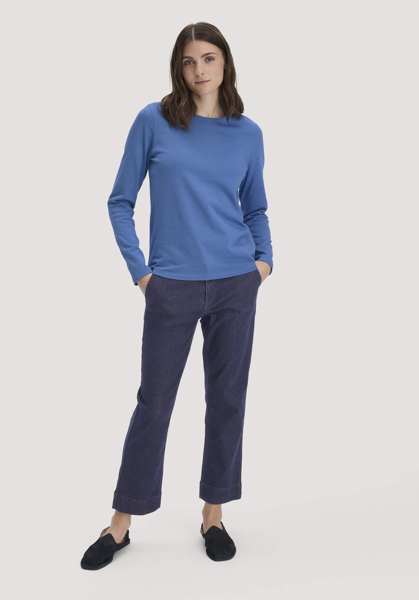 Hessnatur T-Shirt Langarm Regular aus reiner Bio-Baumwolle (1-tlg)