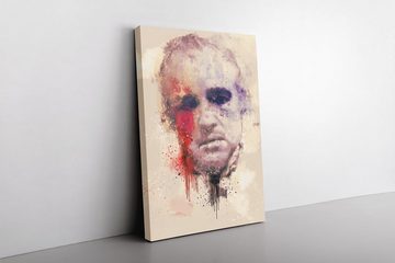 Sinus Art Leinwandbild Marlon Brando Der Pate Porträt Abstrakt Kunst Kult Mafiaboss 60x90cm Leinwandbild