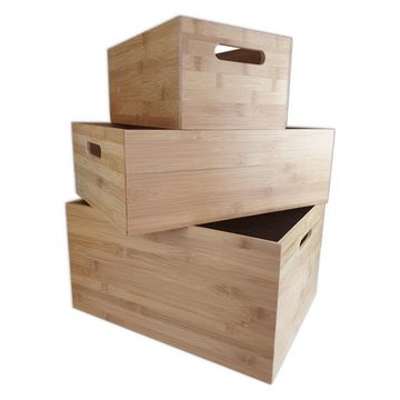 Zeller Present Holzkiste Aufbewahrungskiste Bambus Allzweckbox Holzkiste