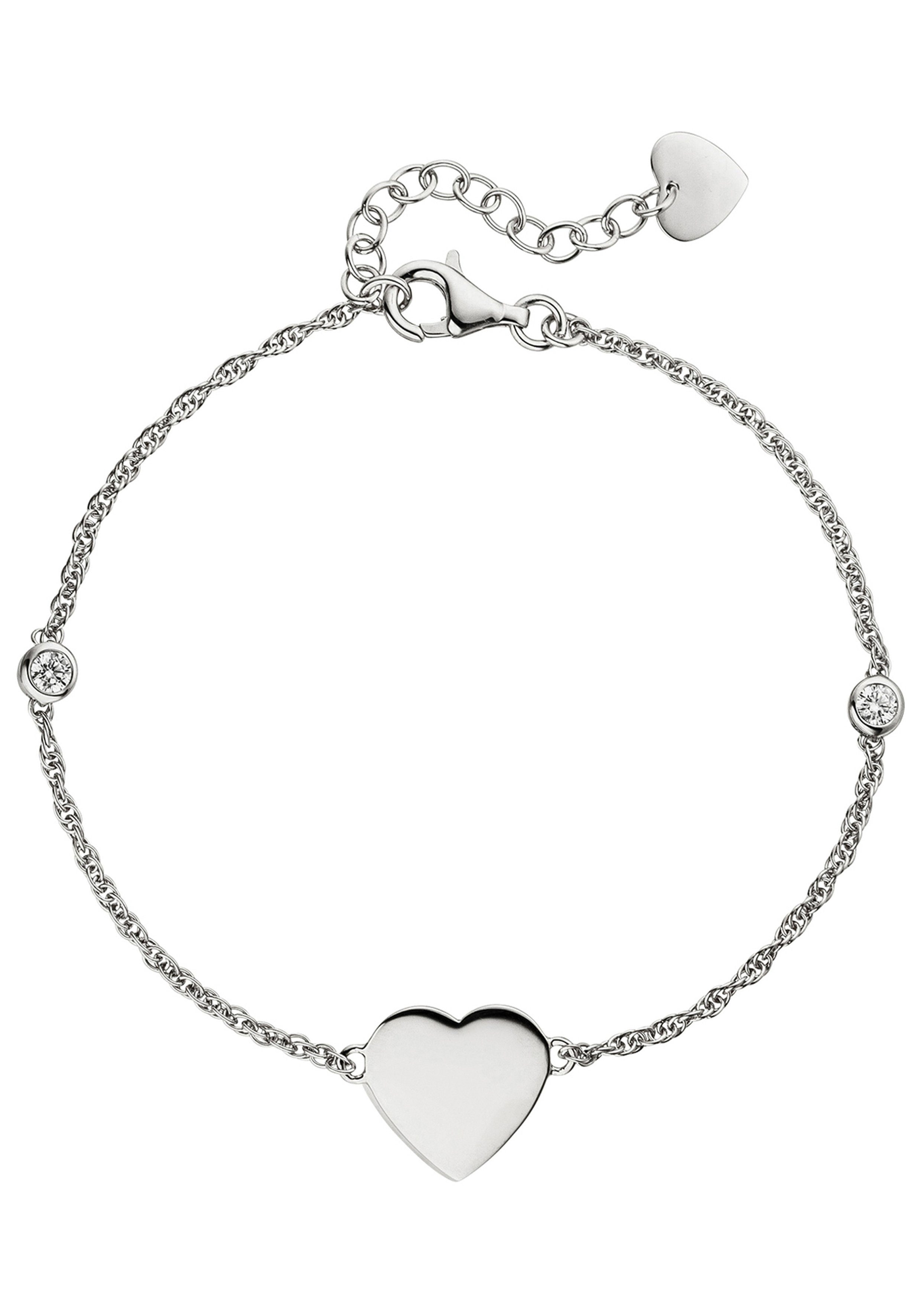 JOBO Silberarmband Herz, 925 Silber mit ...