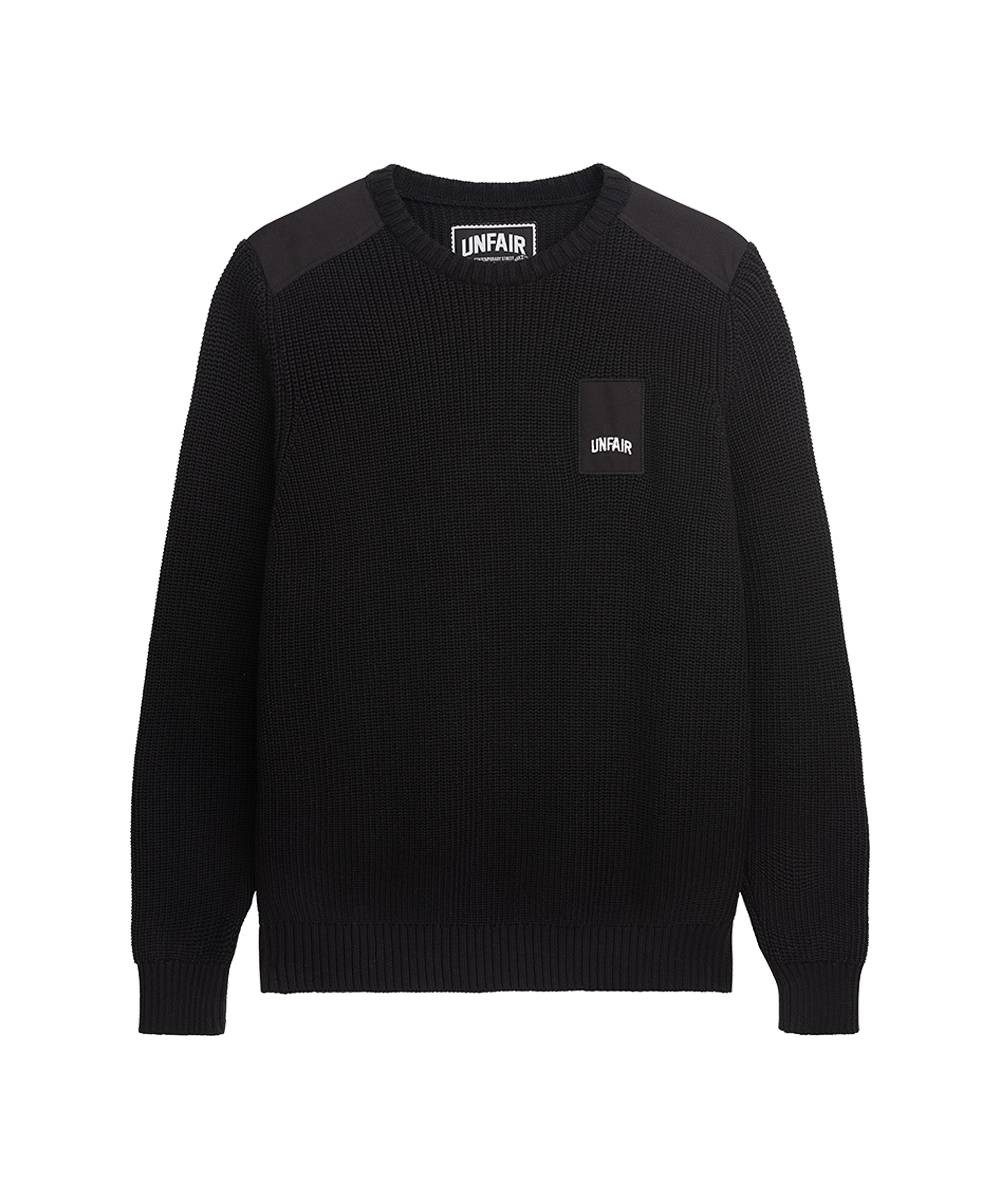 Unfair Athletics Strickpullover Pullover Unfair Patch Knitwear black