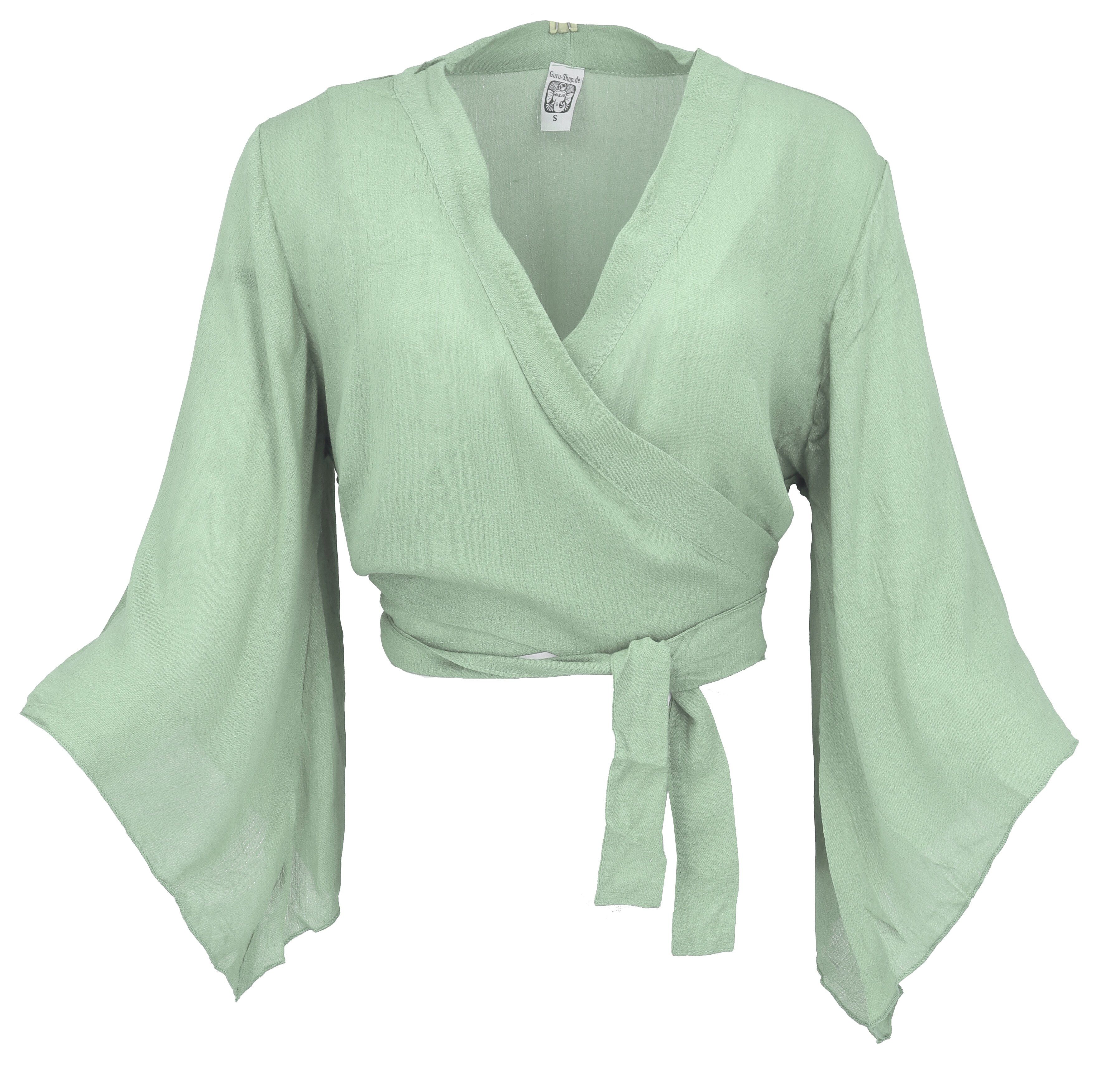 Guru-Shop Longbluse Kurztop, Boho Blusentop, Wickeltop, günstig online kaufen