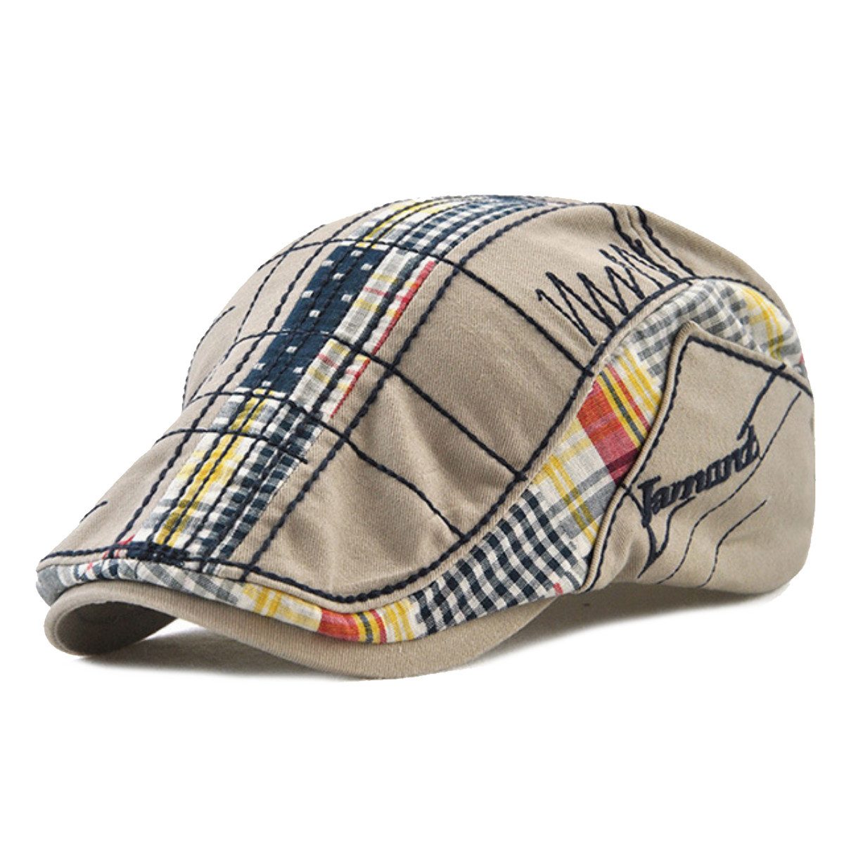 Sporty Flat Cap Gatsby Retro Patch II Schirmmütze mit Schirm Schiebermütze