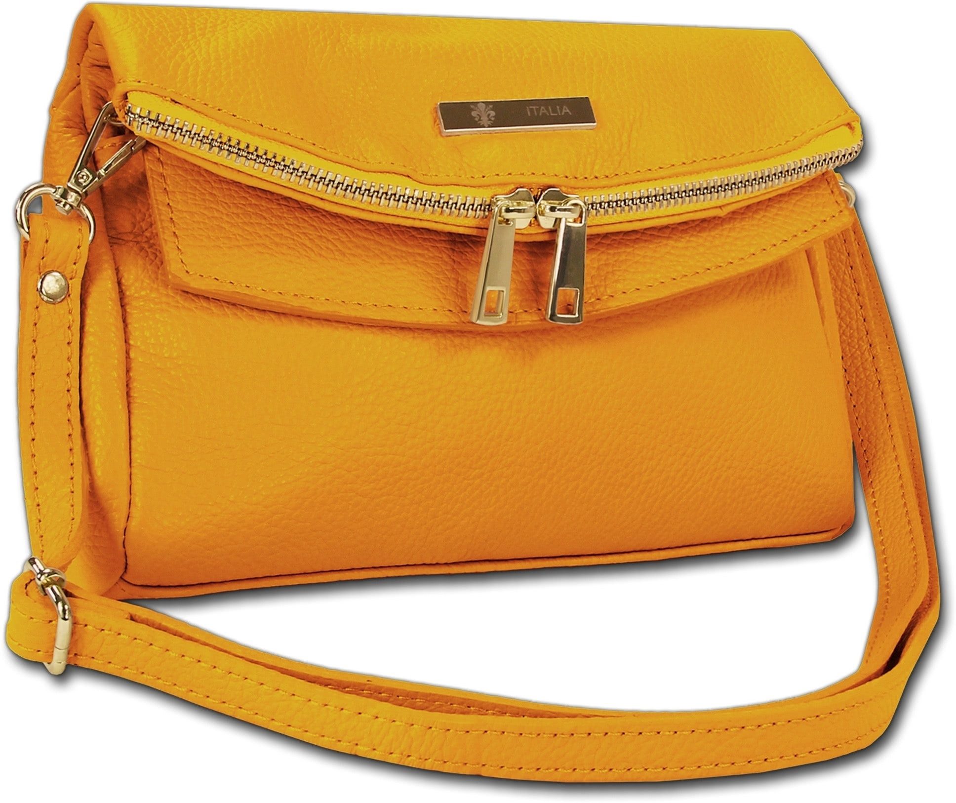 Toscanto Clutch Toscanto Damen Schultertasche Clutch (Clutch, Clutch), Damen Tasche Echtes Leder gelb, Made-In Italy