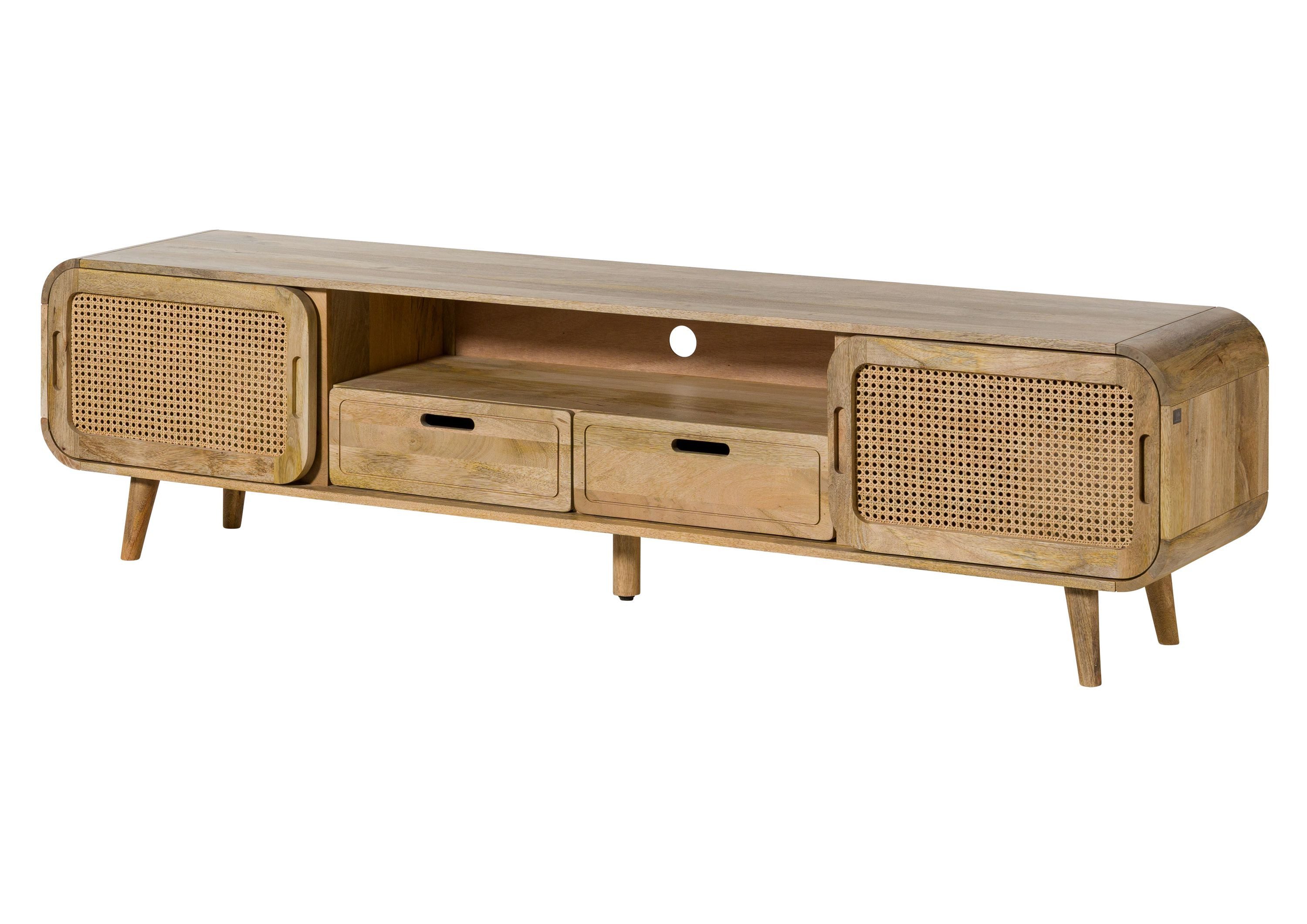 Massivmoebel24 TV-Board VALENCIA (Massivholz), Mango 200x40x50 natur lackiert VALENCIA #123