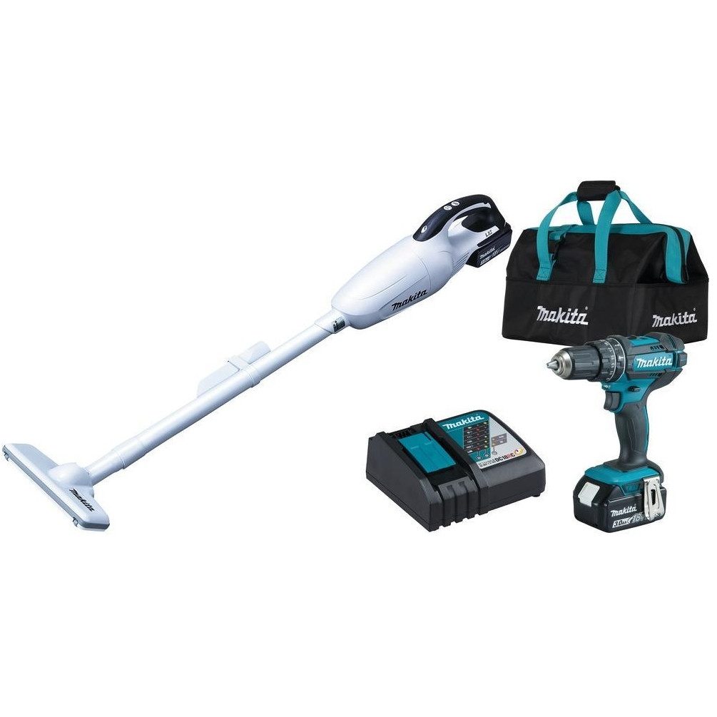 Makita Akku-Bohrschrauber DLX2333X1 Akku-Kombo-Kit 18V DHP482 + DCL181FZW +, 18 V V