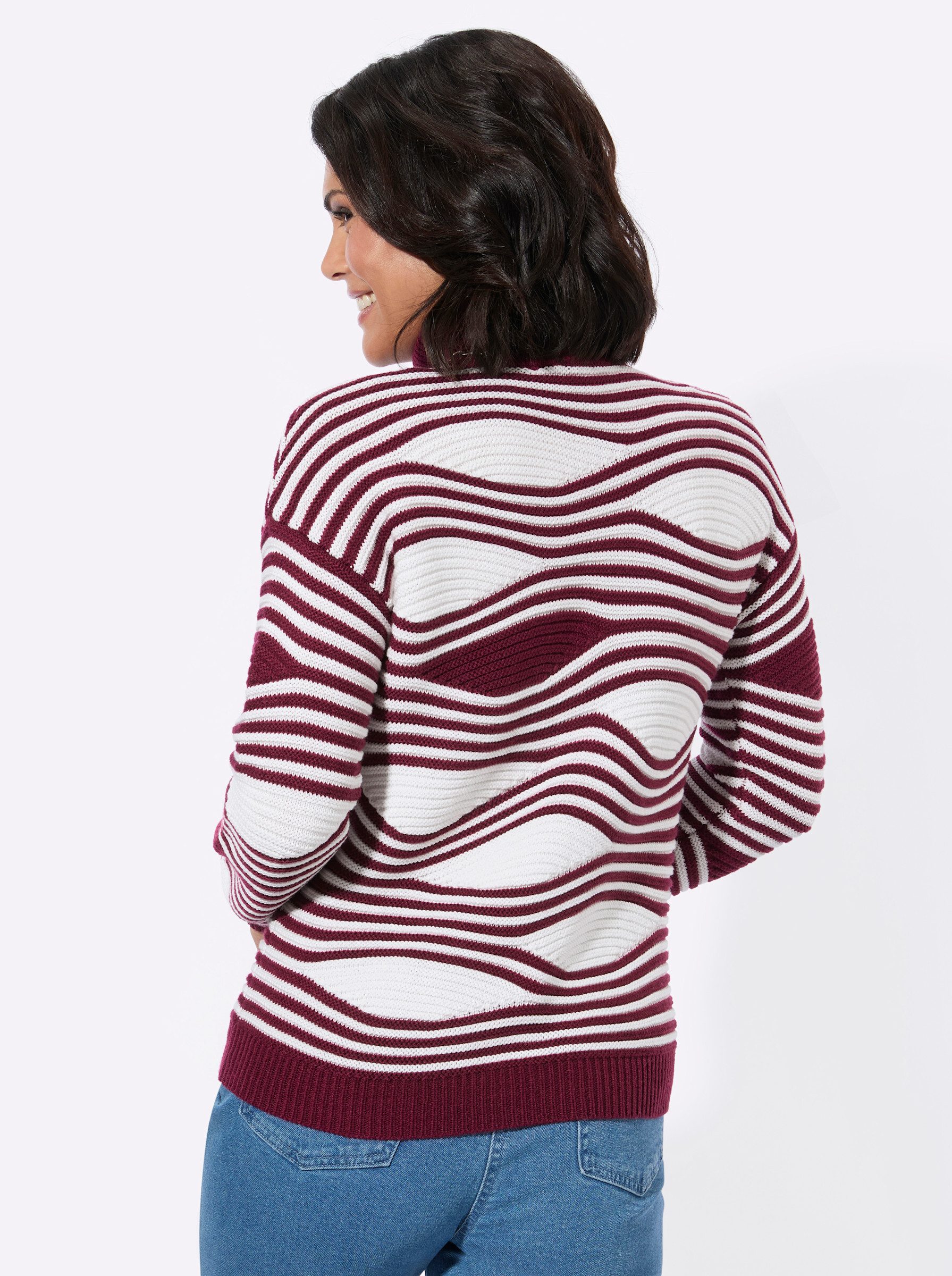 Witt Strickpullover Rollkragenpullover Langarm Intarsien