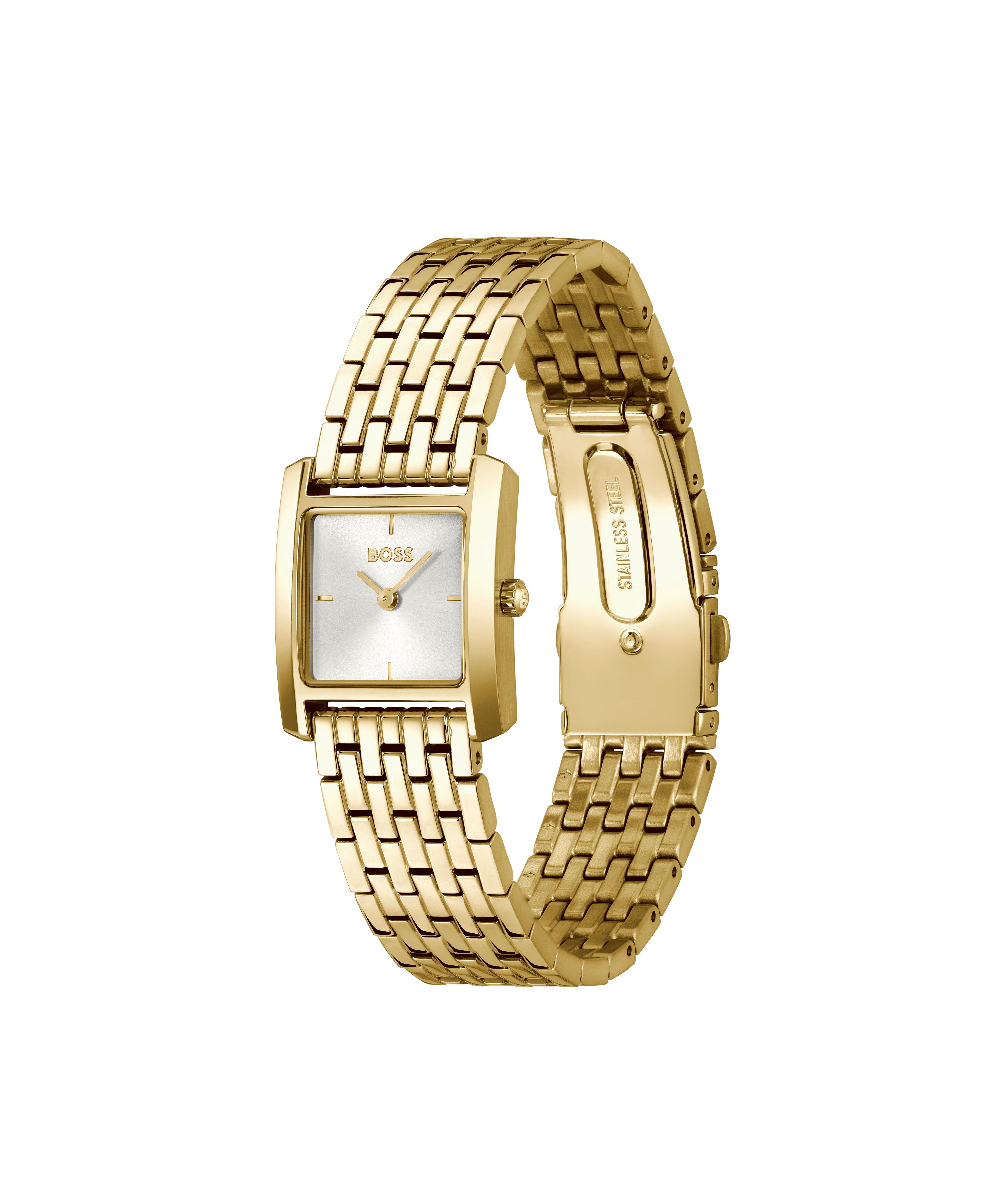 BOSS Quarzuhr LUCY SCALA 1502845, Armbanduhr, Damenuhr, Edelstahlarmband, analog