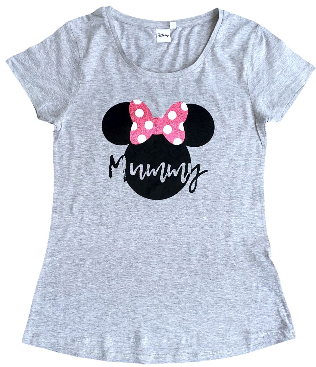 Disney Minnie Mouse T-Shirt Minnie für Maus Mouse S T-Shirt Weiß Muttertag Damen MUMMY M Schwangerschaft Entbindung Geburt Mütter, Mini Gr. XL L