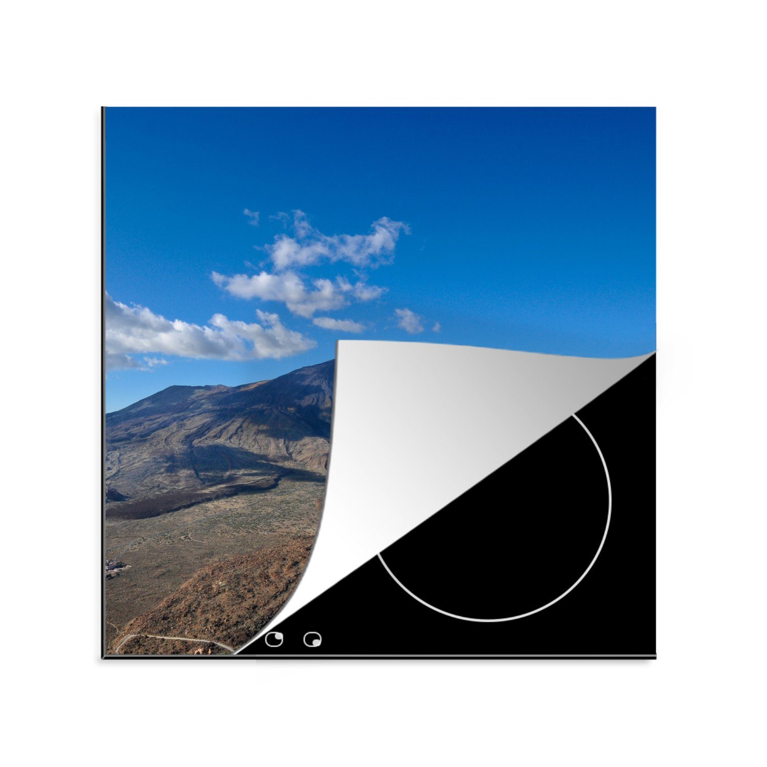 MuchoWow Herdblende-/Abdeckplatte Großer spanischer Vulkan auf Teneriffa, Vinyl, (1 tlg), 78x78 cm, Ceranfeldabdeckung, Arbeitsplatte für küche