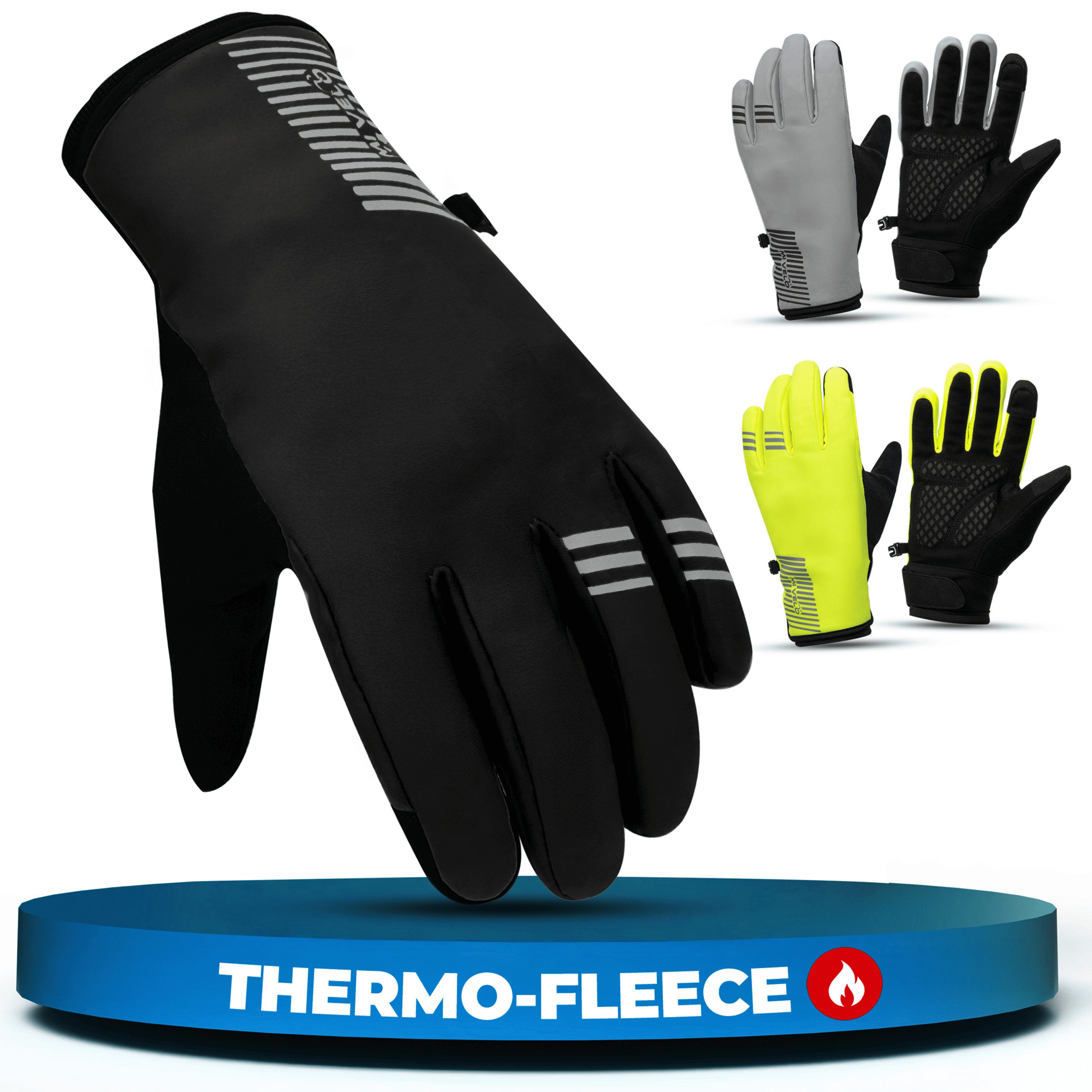 MIVELO Fahrradhandschuhe extra warme Thermo-Fleece Winterhandschuhe wasserfest und winddicht 3M-Thinsulate Isolierung