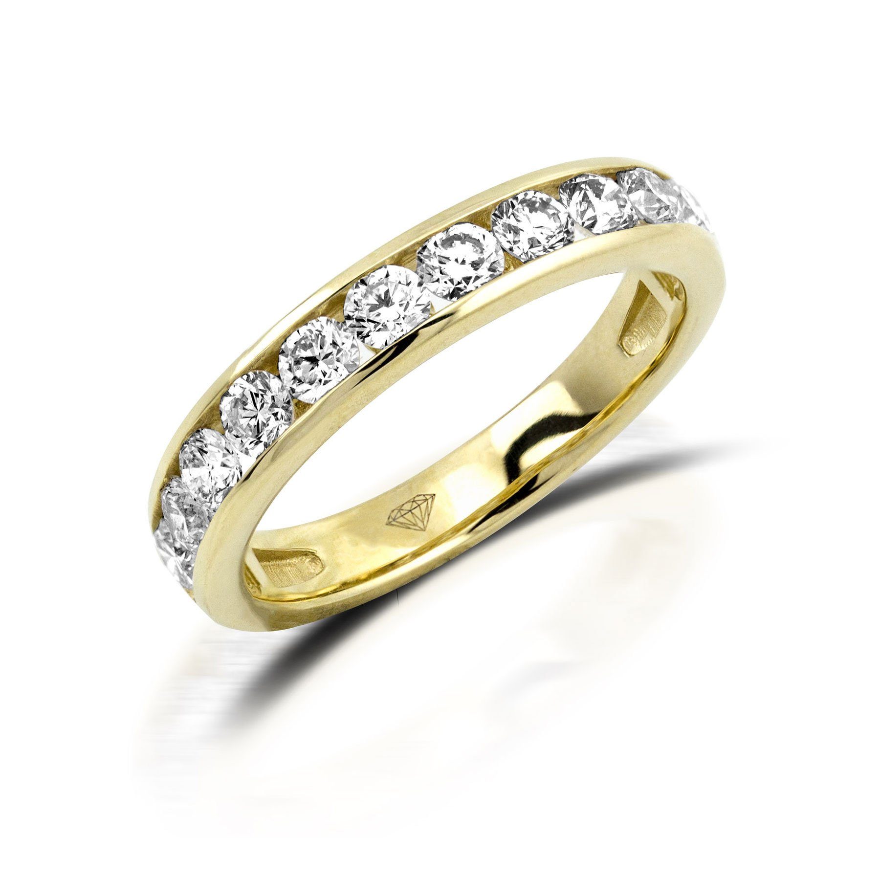 Stella-Jewellery Memoirering 750 Gelbgold Memory Ring mit Diamanten 0,55 ct. (Memoryring, inkl. Etui), 12 x Diamanten