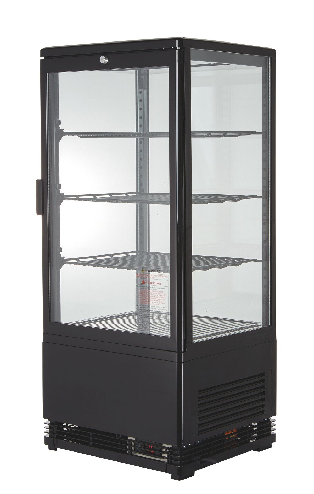 GastroHero Kühlschrank Kühlvitrine 78 L - LED mit Glastür I abschließbar KV-78S, 95.5 cm hoch, 42.5 cm breit