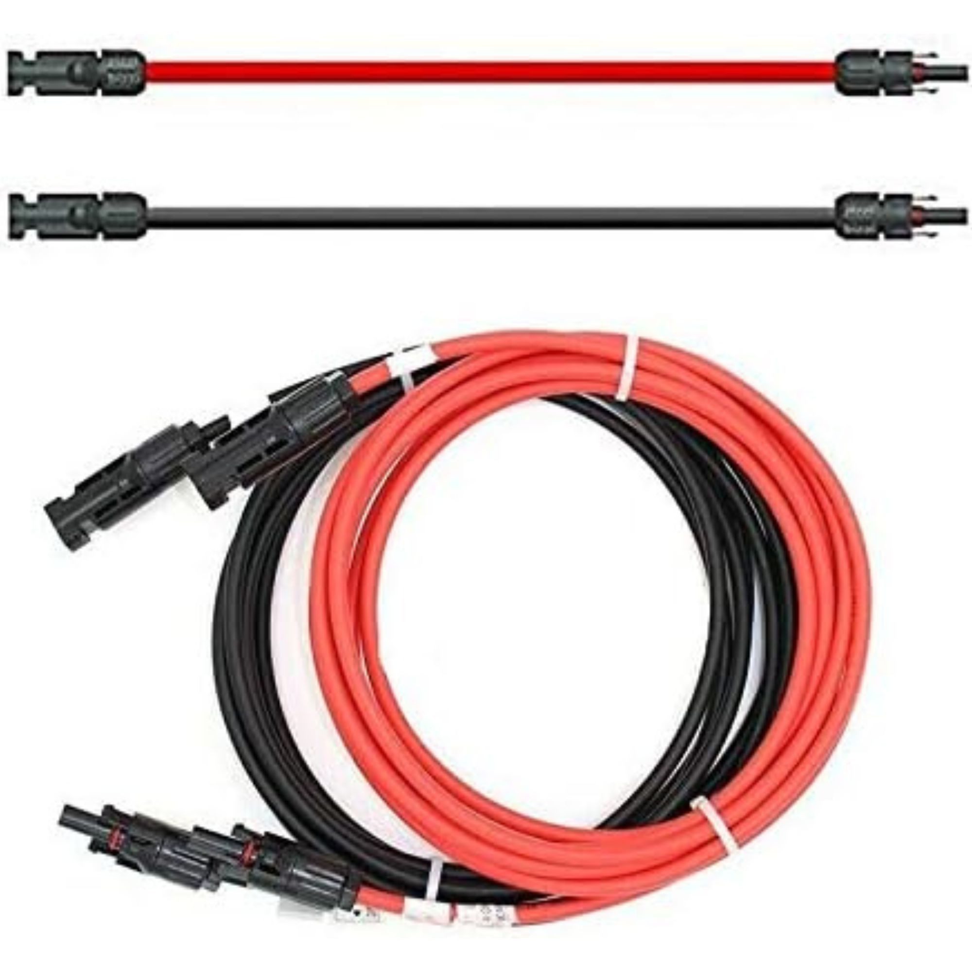 solartronics Solarmodul Solarkabel 6mm² mit Solarstecker, beidseitig, Rot/Schwarz