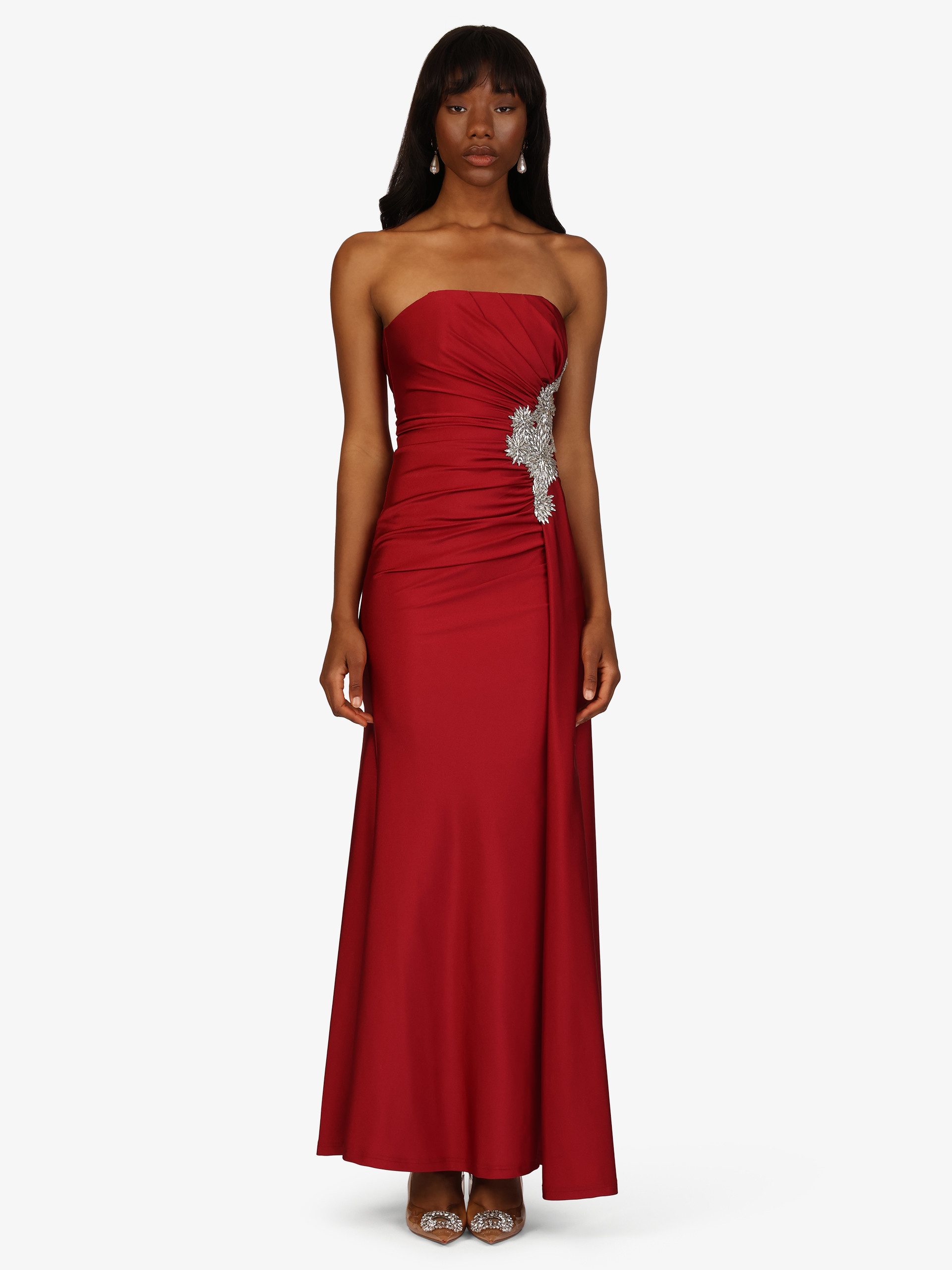 Kraimod Abendkleid mit Drapierung und Rücken-Schnürung