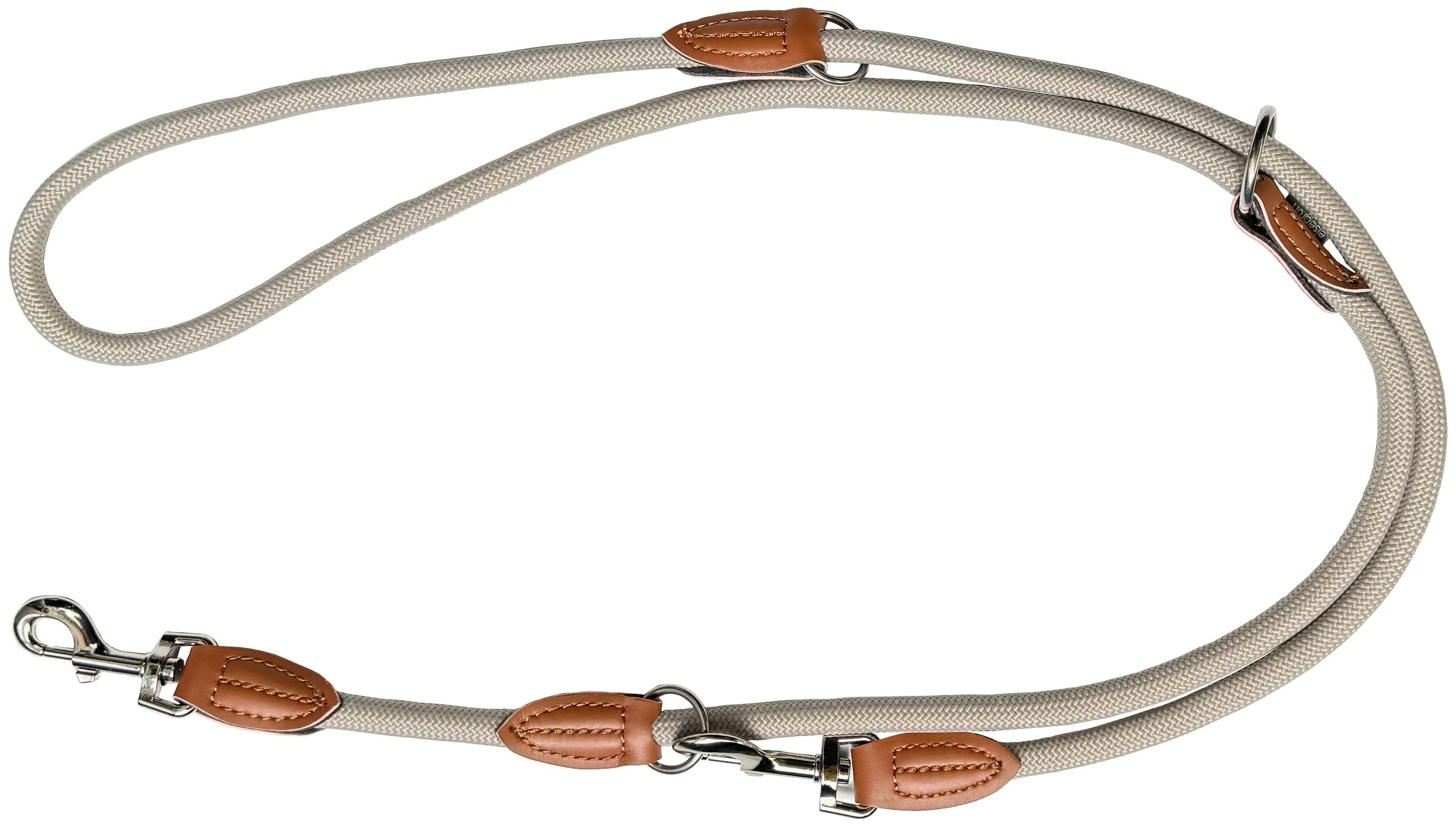 Leisegrün Hundeleine Hundeleine für große Hunde, nur 260g leicht, Hundeleine 2m - Sand, Nylon