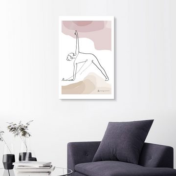 Posterlounge XXL-Wandbild Yoga In Art, Dreieck Pose (Trikonasana), Fitnessraum Minimalistisch Illustration