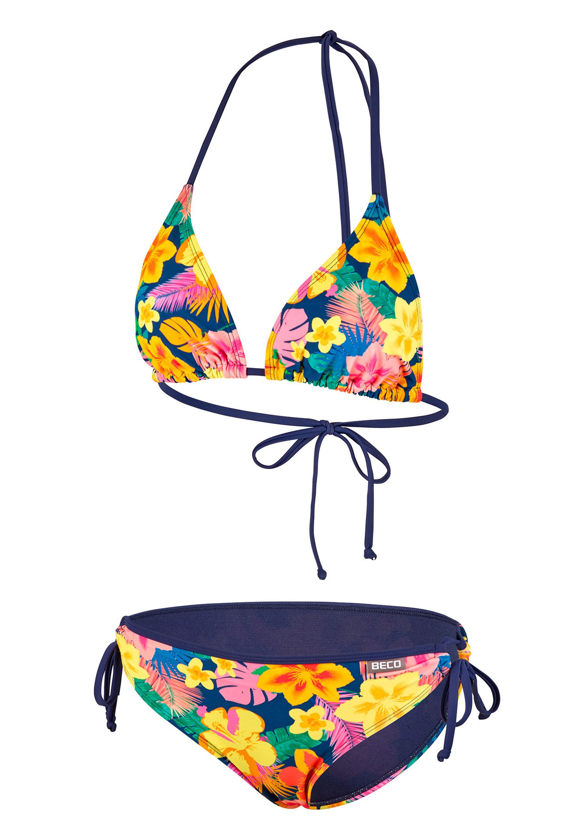 Beco Beermann Triangel-Bikini-Top Summer Flowers, in leuchtend buntem Blüten Design