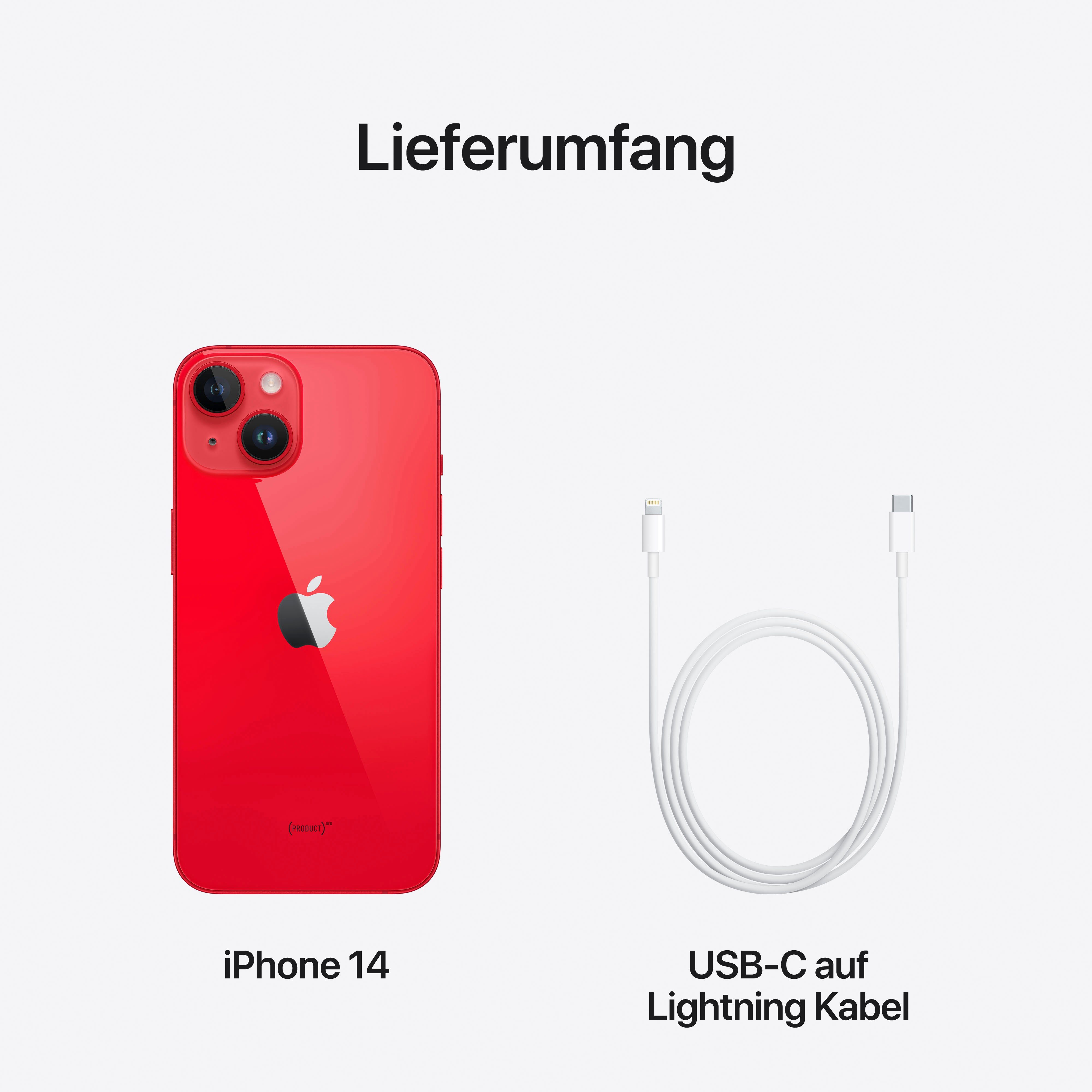 Apple (15,4 128 Speicherplatz, Zoll, red Kamera) MP 12 Smartphone 128GB cm/6,1 iPhone 14 GB