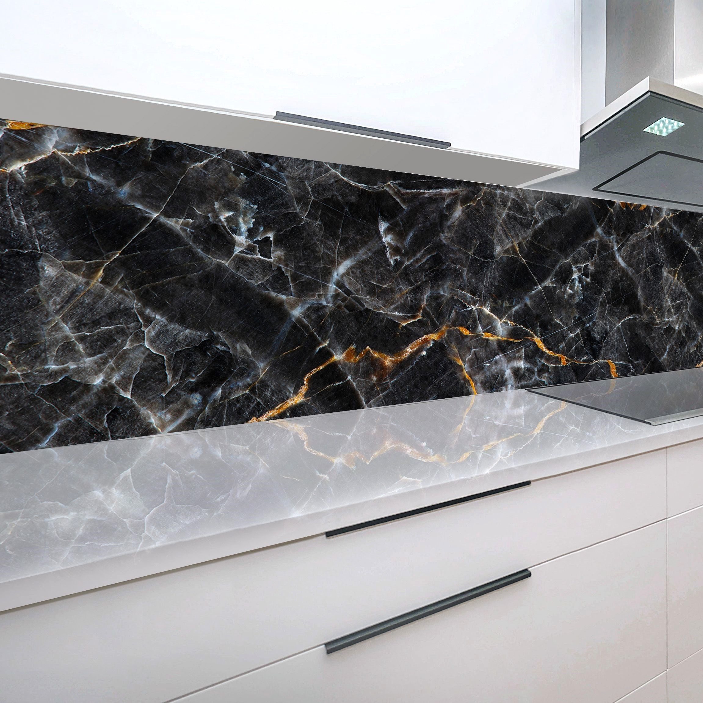 Rodnik Küchenrückwand Marmor schwarz, ABS-Kunststoff Platte Monolith in DELUXE Qualität mit Direktdruck