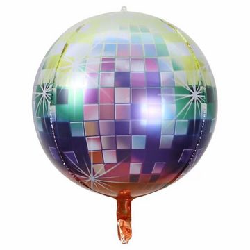 MyBeautyworld24 Riesenluftballon Party Deko 9er Set Discokugel Ballons 22 Zoll 4D Discokugel Geburtstag