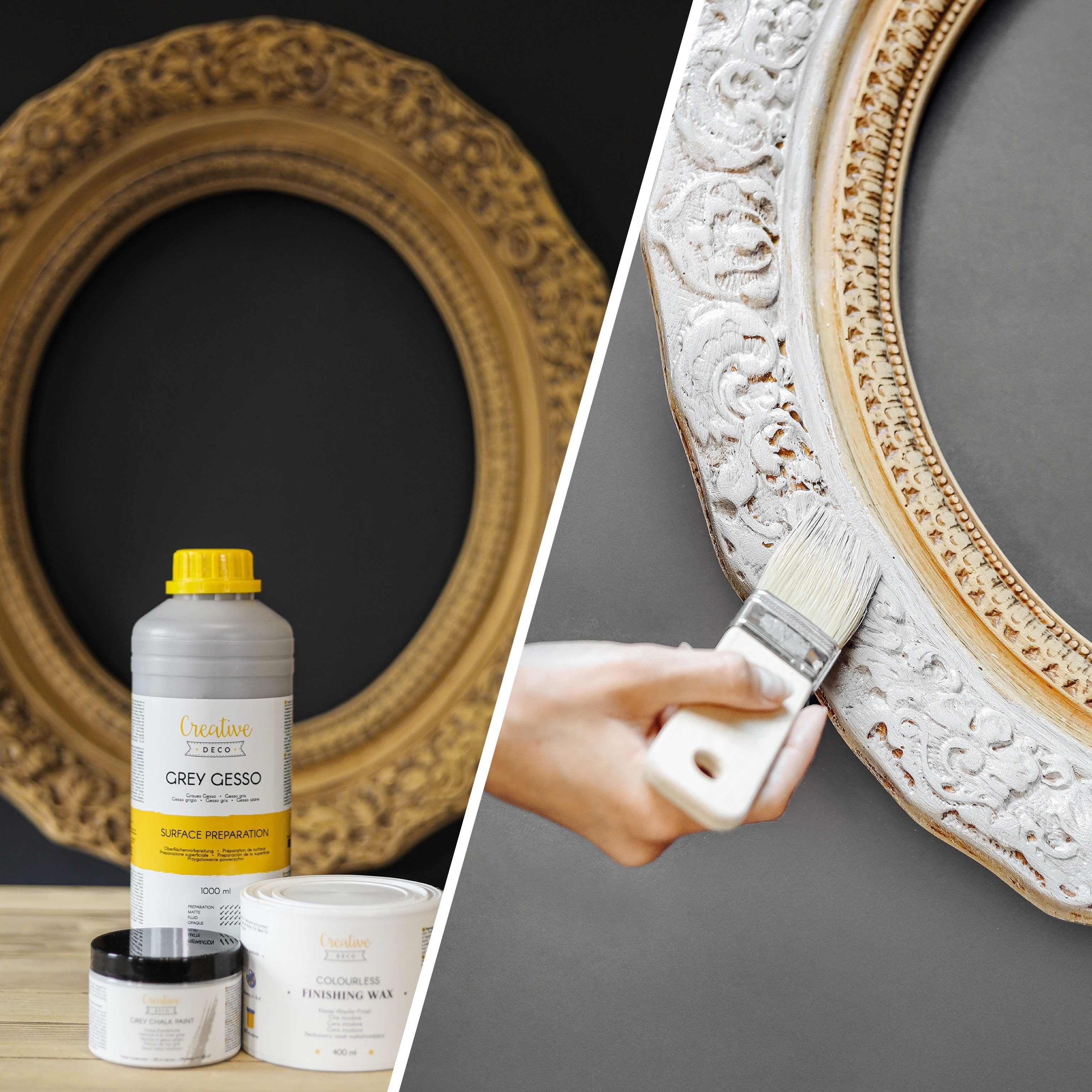 Creative Deco Grundierfarbe Professionell Gesso 1L Perfekte Grundierung für Malerei