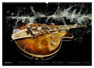 CALVENDO Wandkalender Gitarren im Wasser (Premium, hochwertiger DIN A2 Wandkalender 2023, Kunstdruck in Hochglanz)