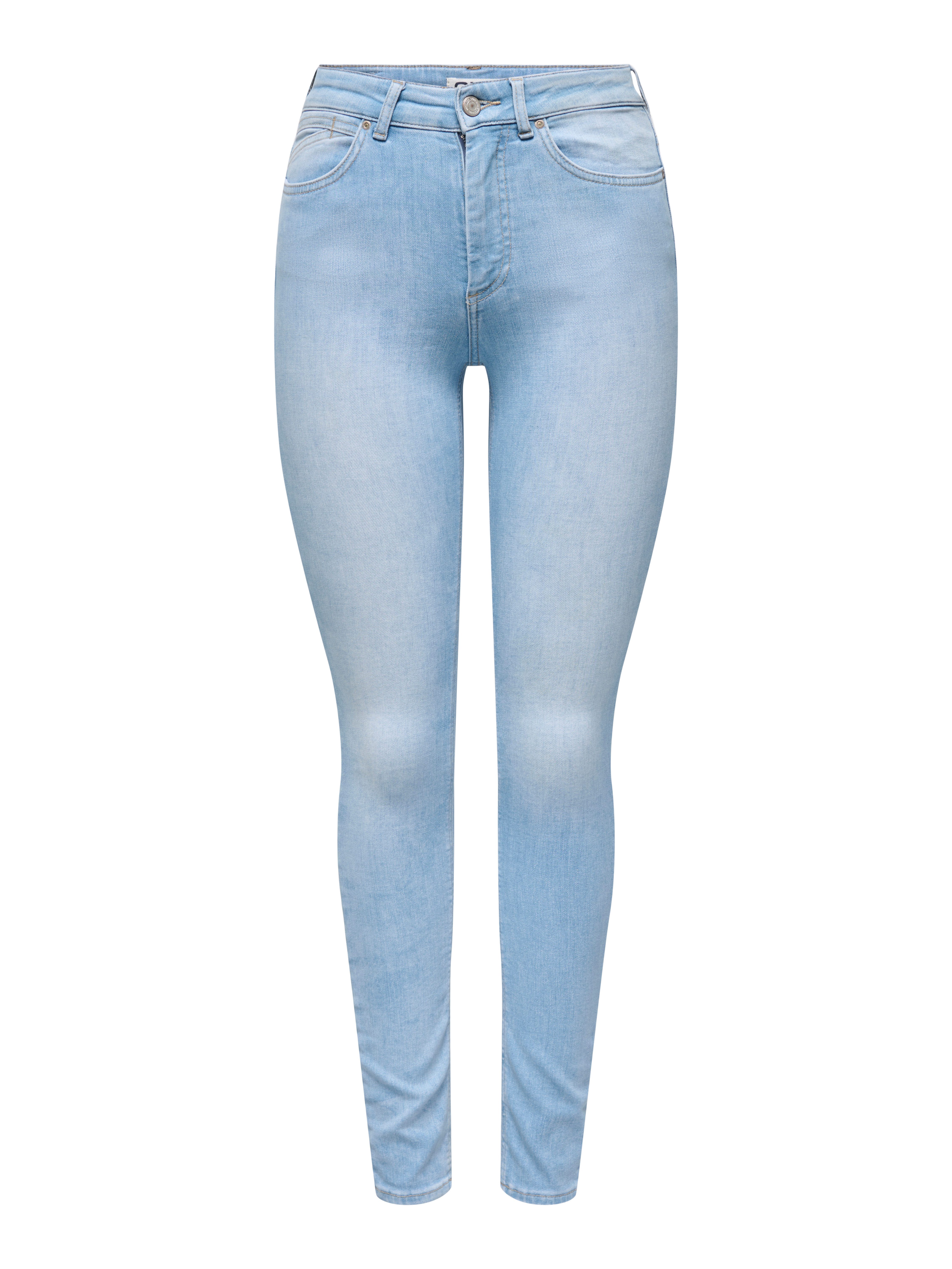 ONLY High-waist-Jeans ONLBLUSH HW SKINNY ANK DNM REA008 NOOS Bleach Wash für einen Faded-Look