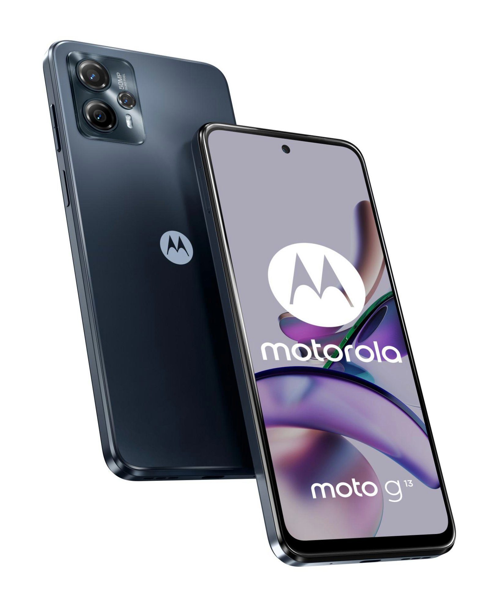 Motorola Moto G13 Smartphone (16,56 cm/6.5 Zoll, 128 GB Speicherplatz, 50 MP Kamera, 18W Schnellladen, IP52, Fingerabdrucksensor) Matte Charcoal
