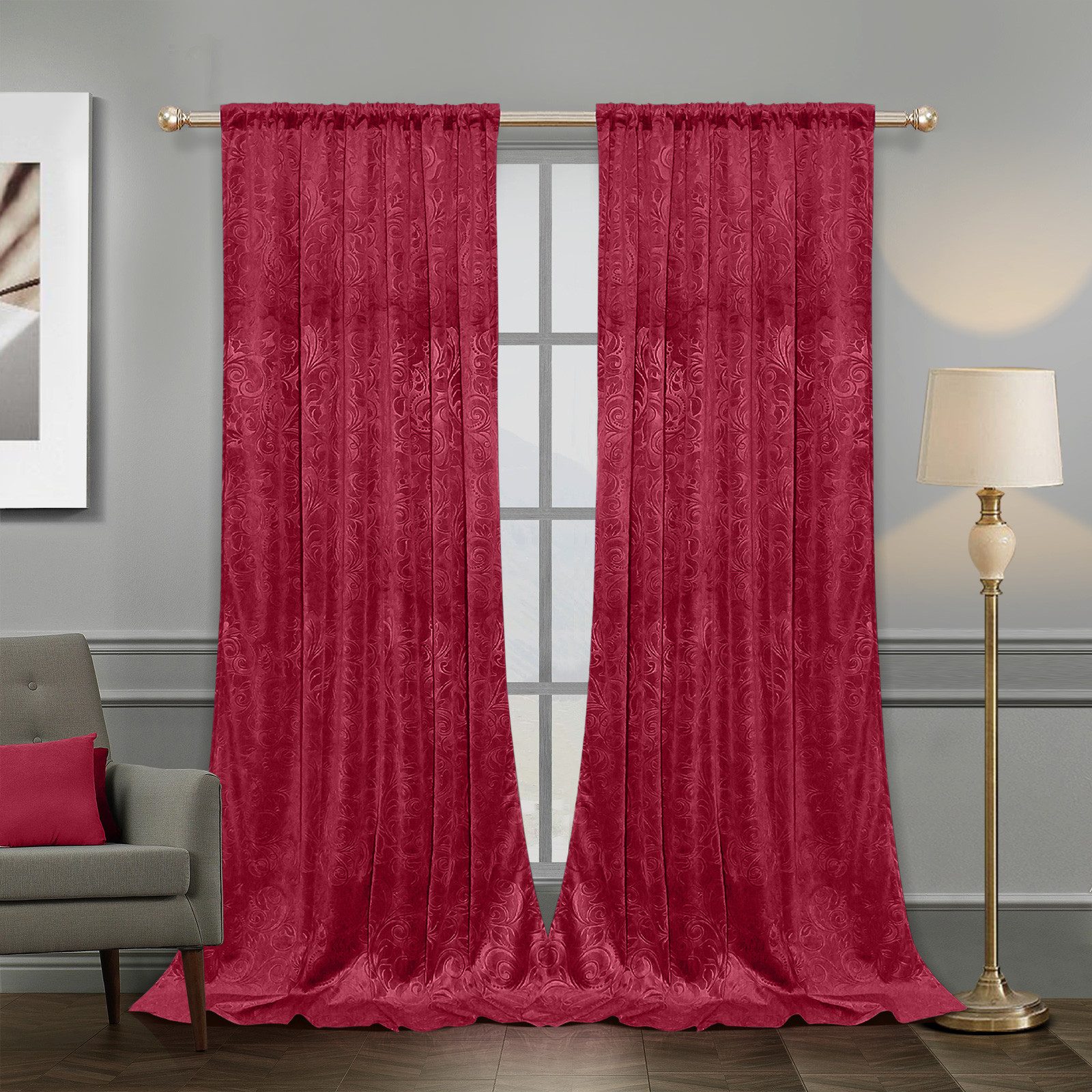 BTTO V&G Vorhang Gardinen Blickdicht Vorhang Samt Velvet Kräuselband (2 St), blickdicht, Vorhang Wohnzimmer
