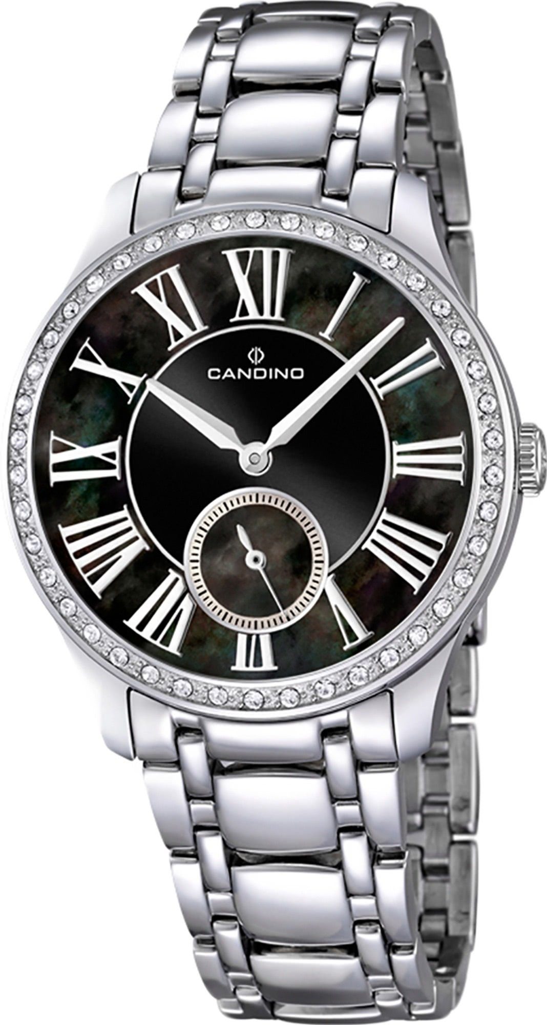 Candino Quarzuhr Candino Damen Uhr Analog C4595/3, (Analoguhr), Damen Armbanduhr rund, Edelstahlarmband silber, Fashion