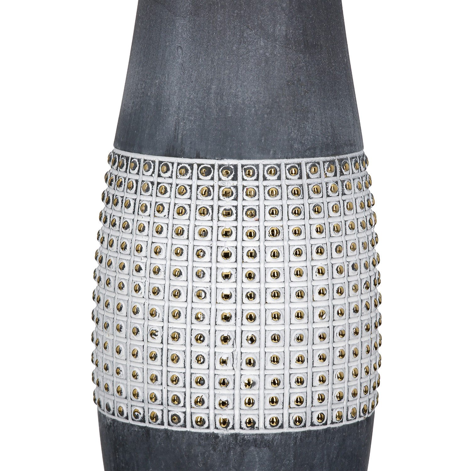 GILDE Bodenvase BROOKLYN - Bodenvase in anthrazit aus Keramik - H. 71cm - Dekovase (1xBodenvase, 1 Stück), Blumenvase - Dekoration - Vasen - Weihnachten - Pamapasgras - Geschenk