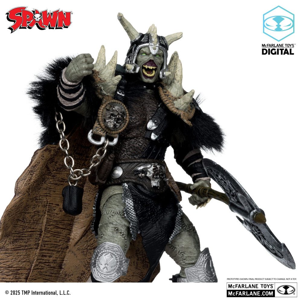 McFarlane Toys Actionfigur Spawn Actionfigur Bloodaxe mit Pferd (Spawn: The Dark Ages) (McFarlane