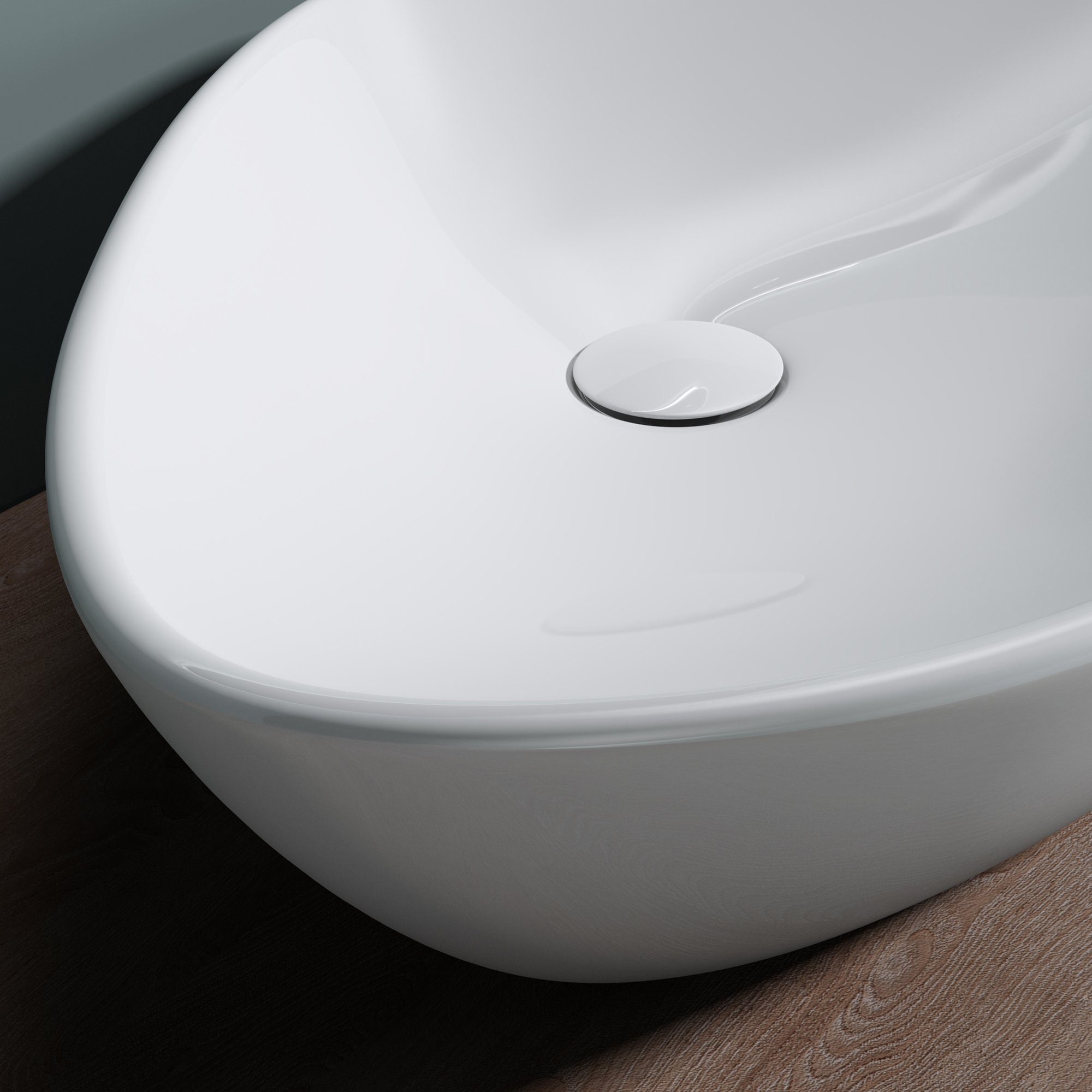 doporro Waschbecken Aufsatzwaschbecken aus Keramik in weiß inkl. Nano-Versiegelung Br215