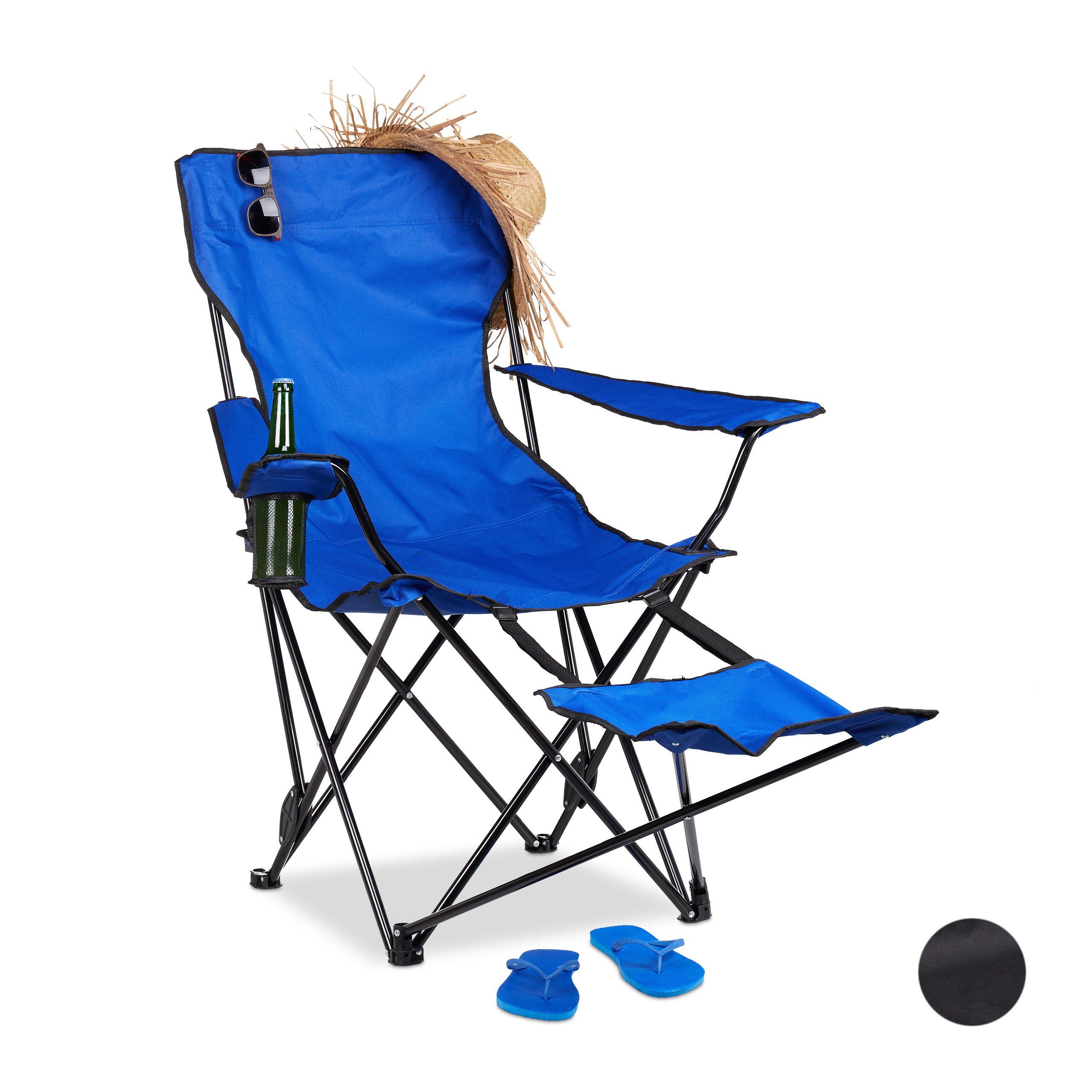 relaxdays Campingstuhl »Campingstuhl mit Fußablage«, Blau online kaufen |  OTTO