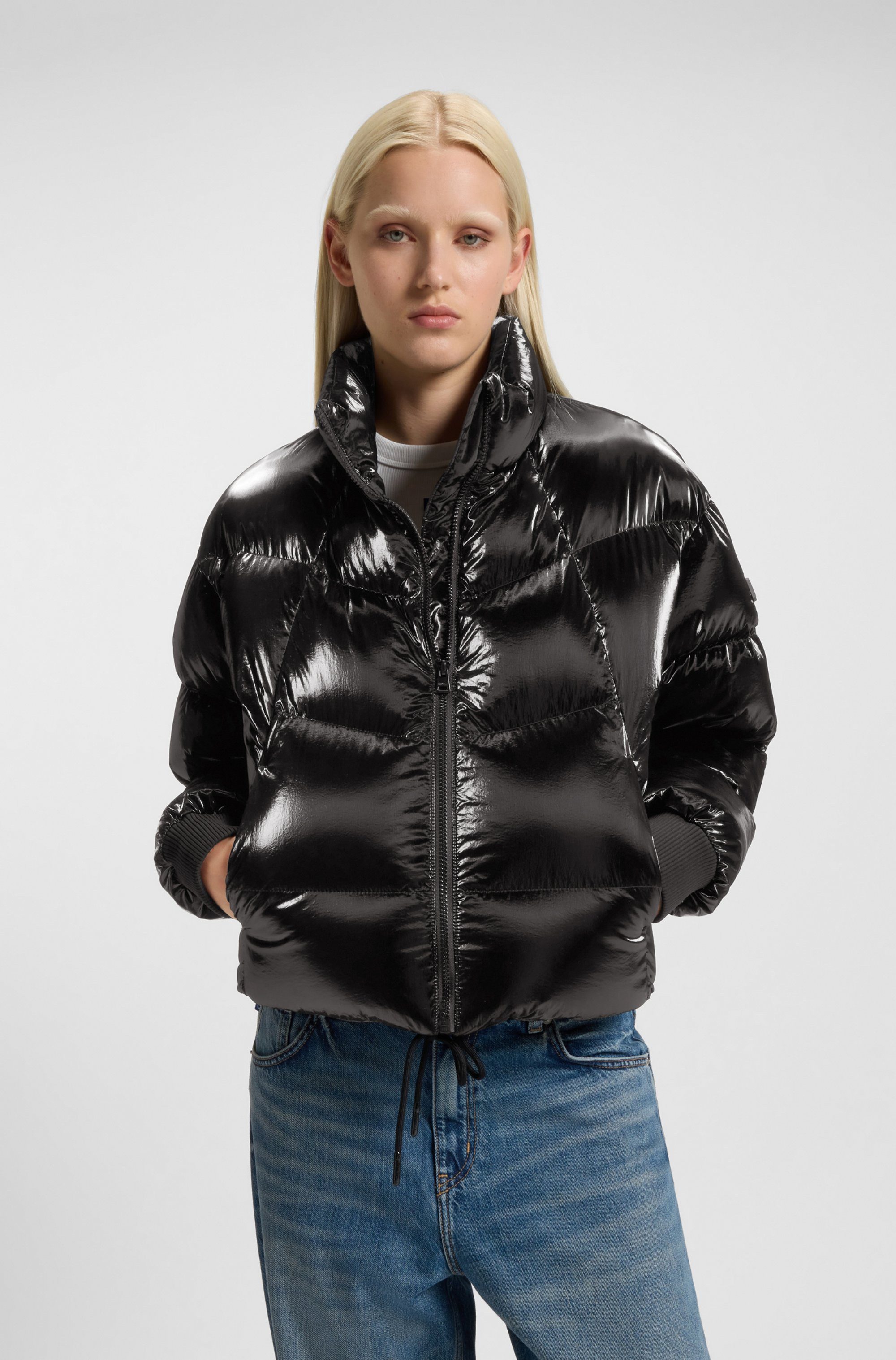 HUGO Blue Steppjacke Fiorella in verkürzter Länge, Kordelzug im Saum günstig online kaufen